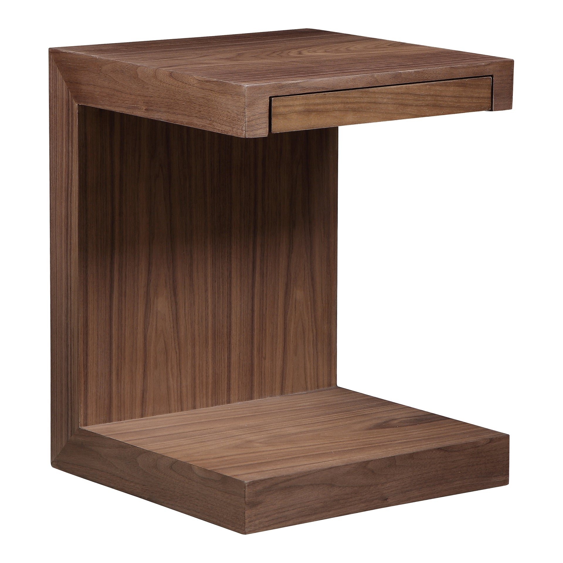 Zachary, Walnut Veneer Accent End Table in Brown