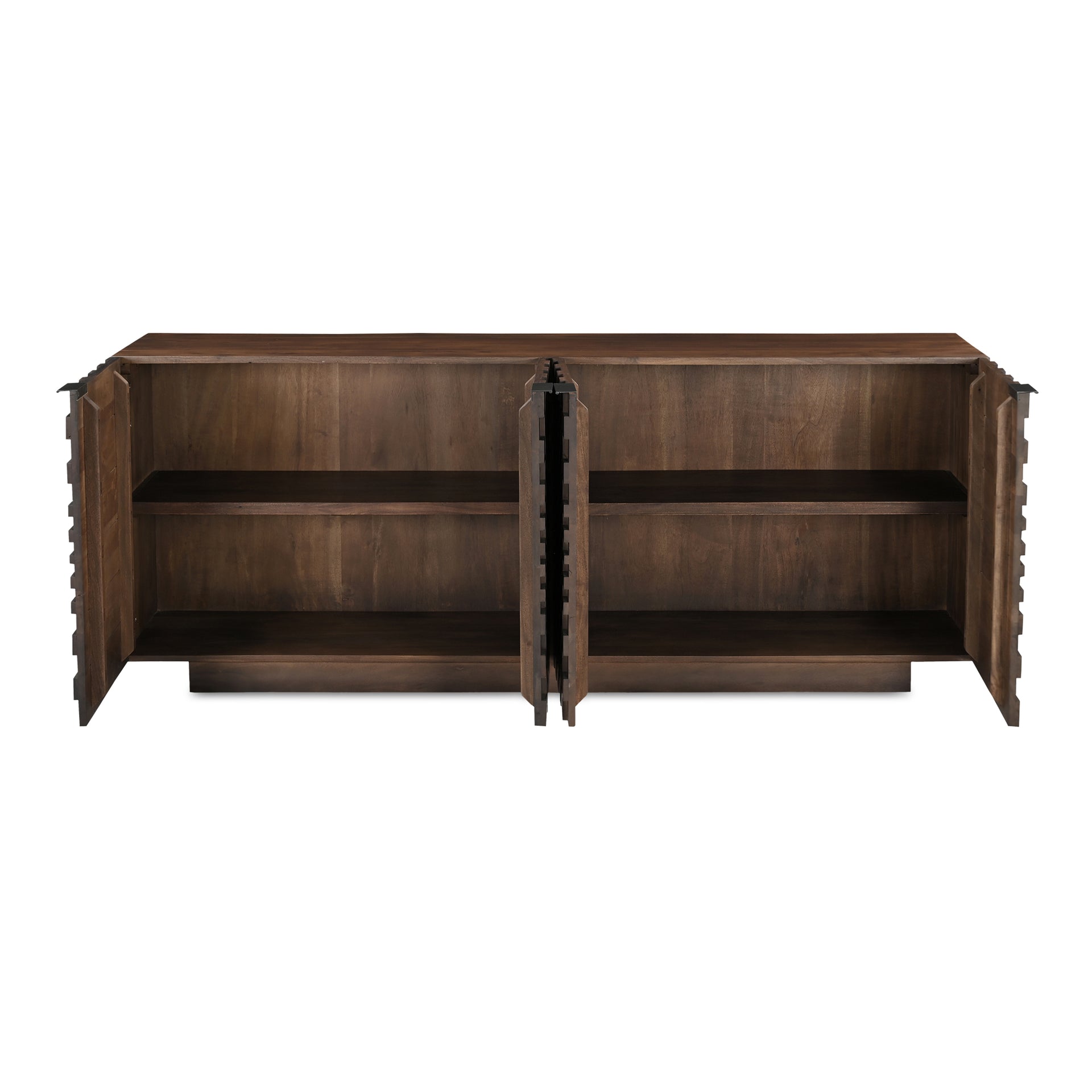 Keaton Sideboard, Solid Acacia Wood, Brown Finish, Rectangular, Brown