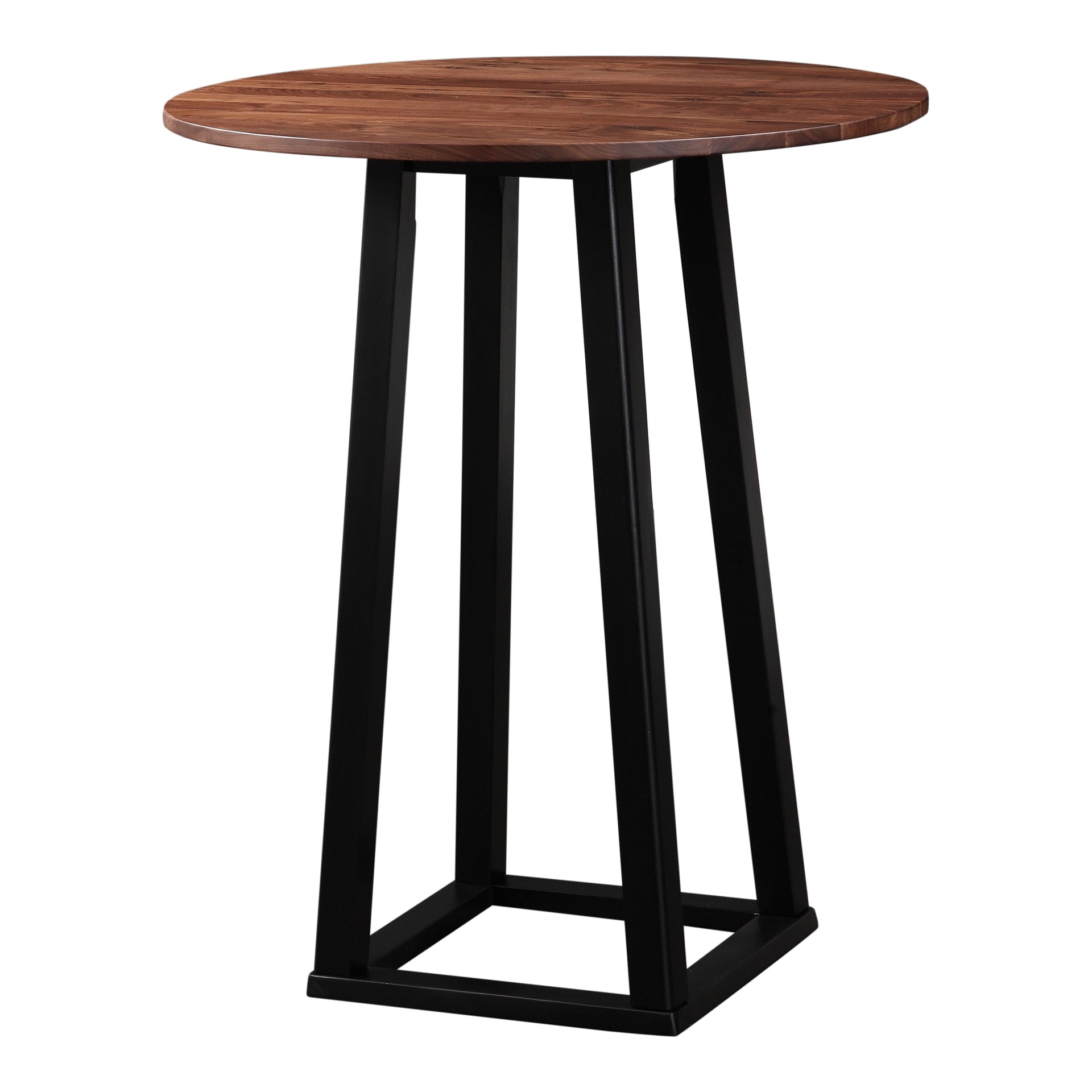 Cassandra, Round Bar Table with Solid Wood, Brown