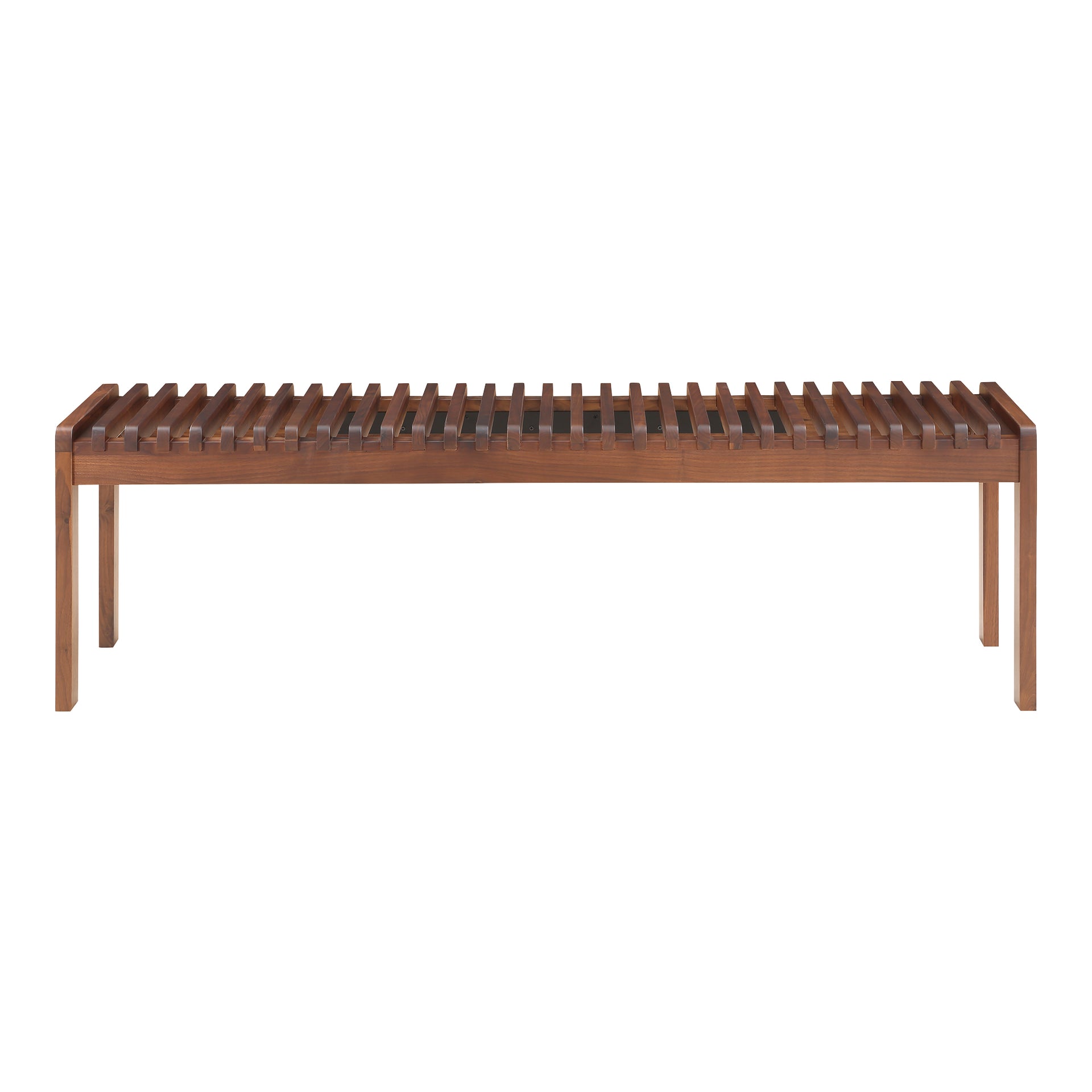 Aveline Bench, Rectangular Solid Walnut, Natural Finish