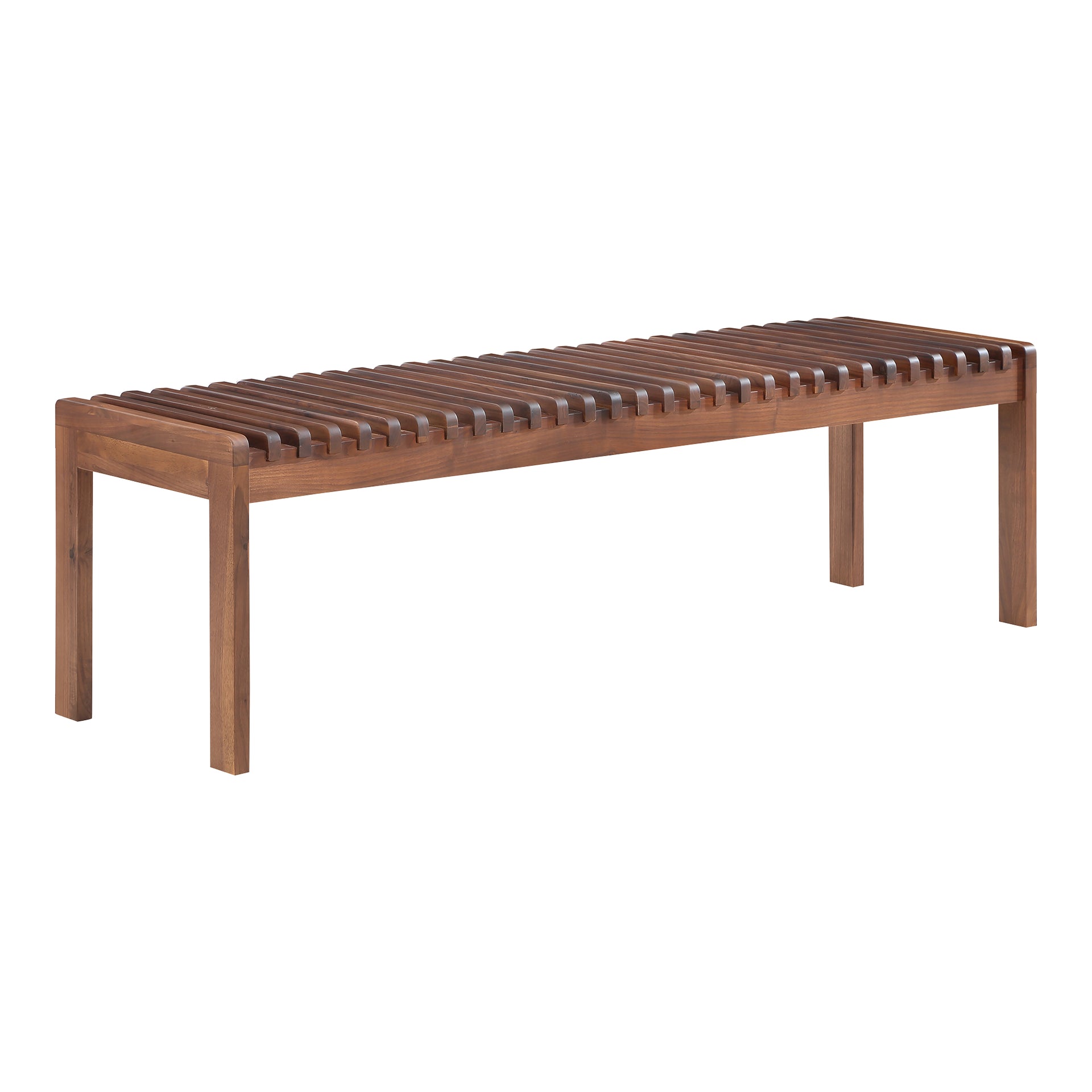 Aveline Bench, Rectangular Solid Walnut, Natural Finish