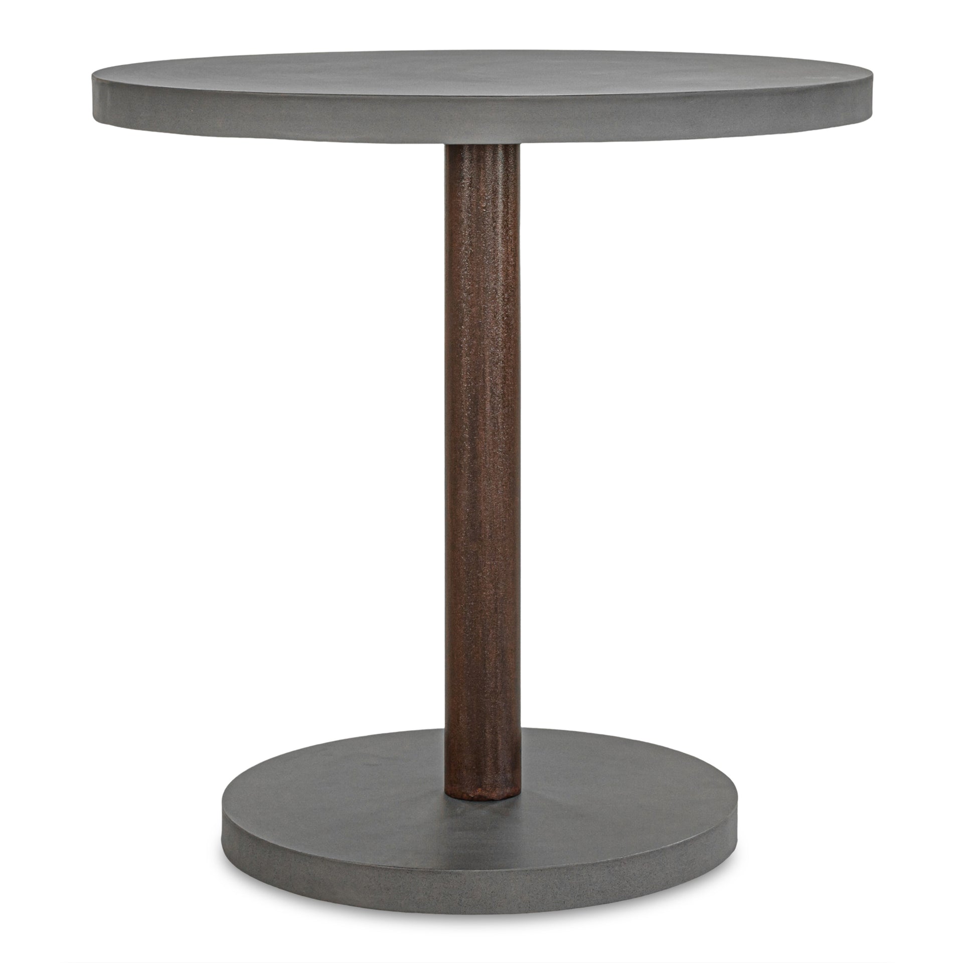 Asher Counter Table, Lightweight Cement and Steel Construction, Seats 4, Dark Grey Finish