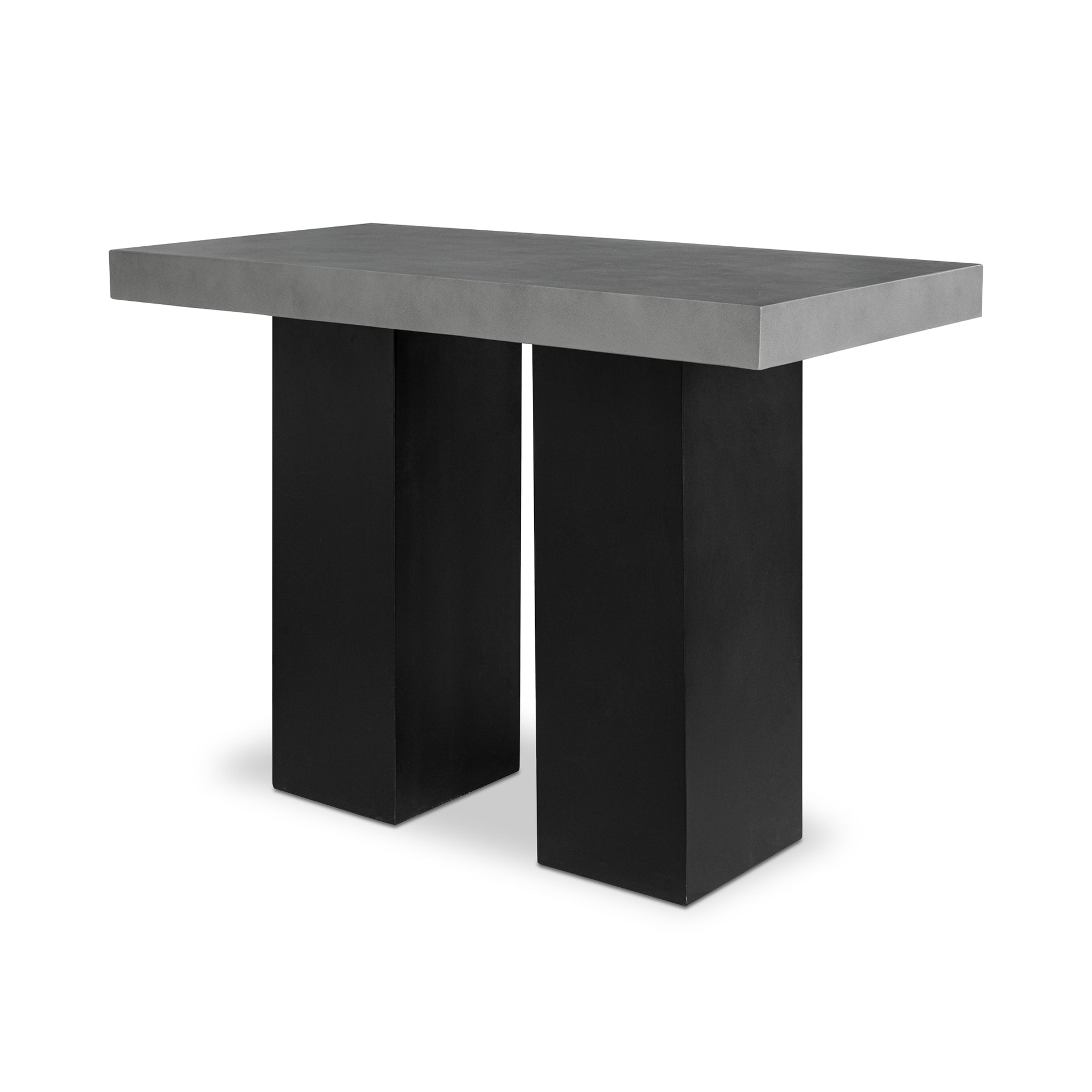 Mercer Bar Table, Rectangular Concrete-Inspired Finish, Suitable for Indoor or Outdoor Use, Dark Grey