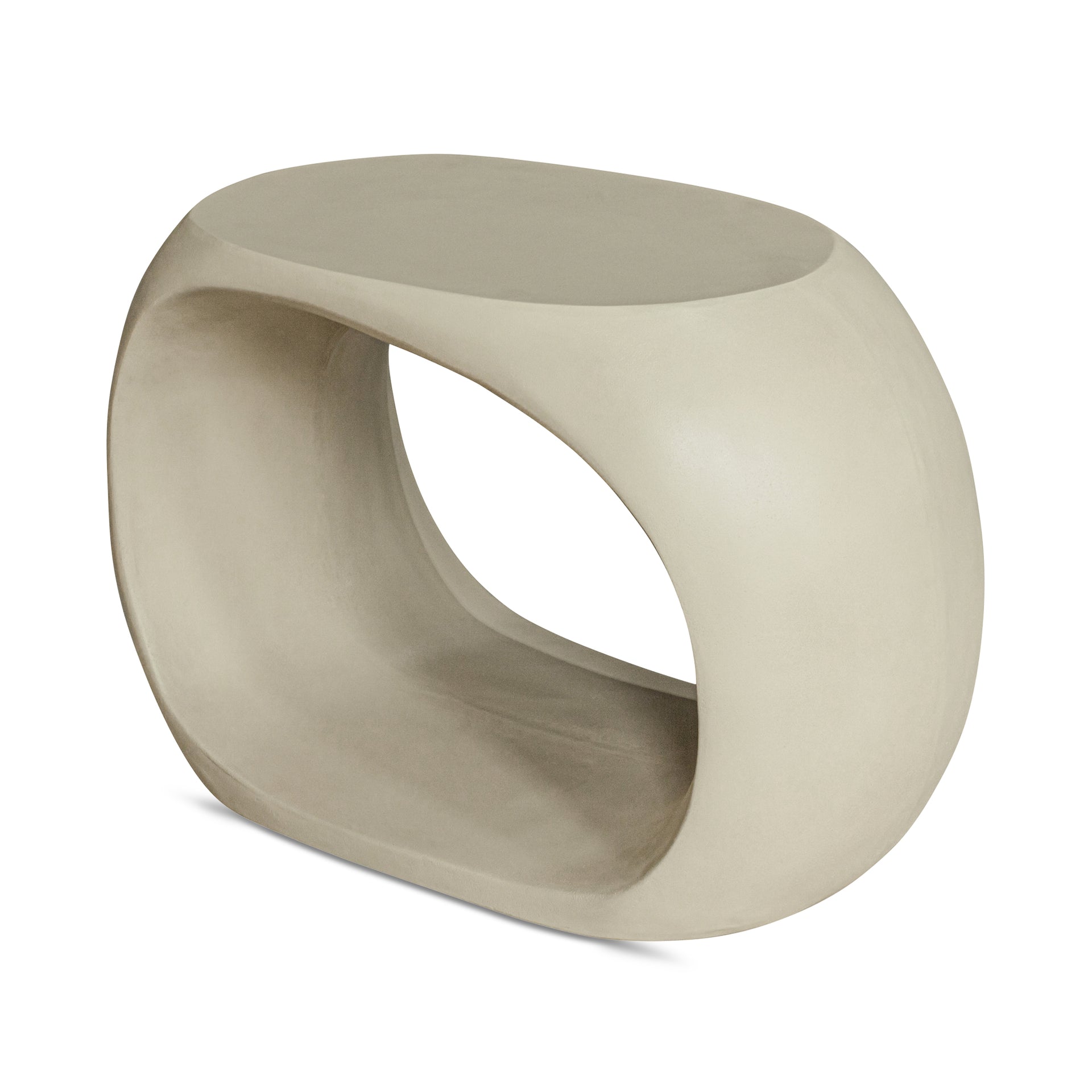 Chroma Accent Stool, Fibre Reinforced Natural Concrete, White