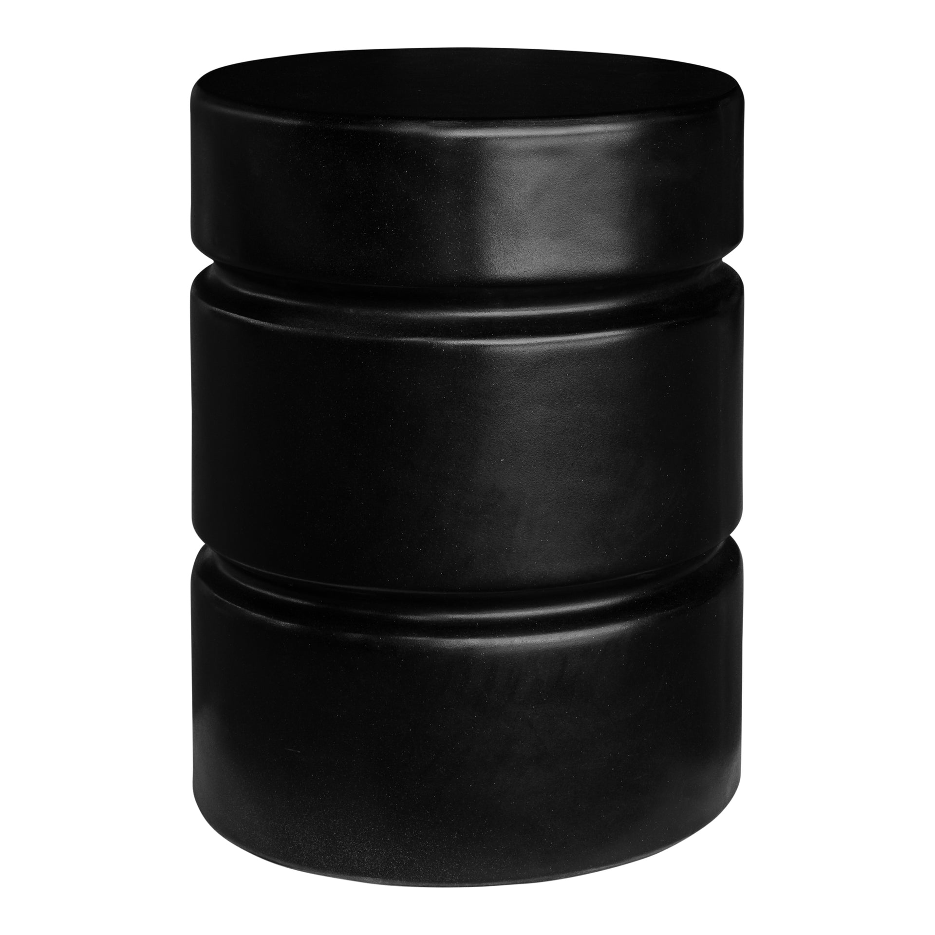 Isaac - Fiber Reinforced Natural Concrete Finish Modern Accent Table in Black