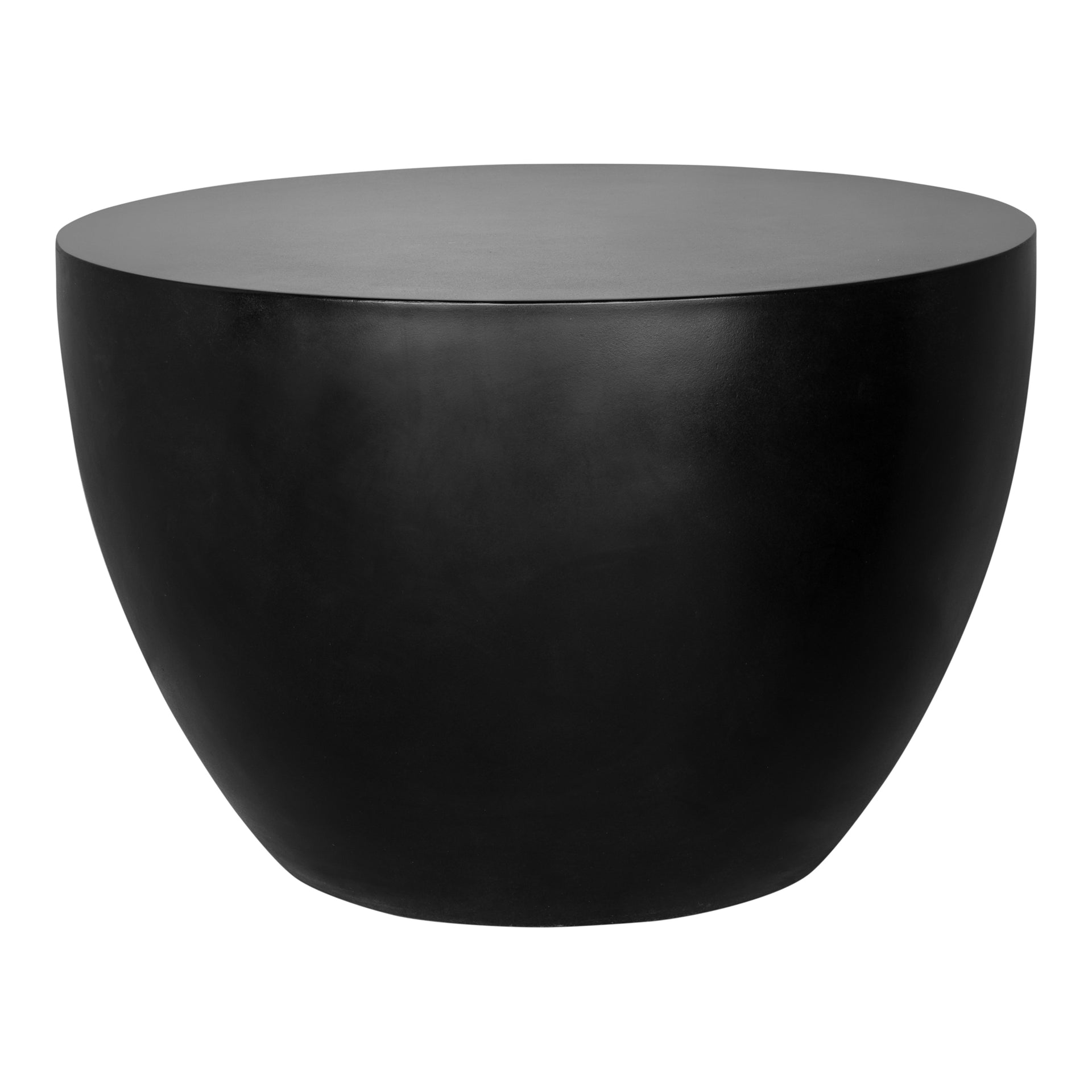 Othric Side Table, Round Fiber-Reinforced Concrete, Indoor and Outdoor Use, Small, Black