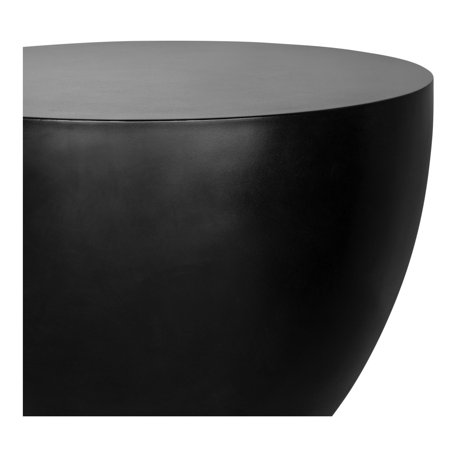 Othric Side Table, Round Fiber-Reinforced Concrete, Indoor and Outdoor Use, Small, Black
