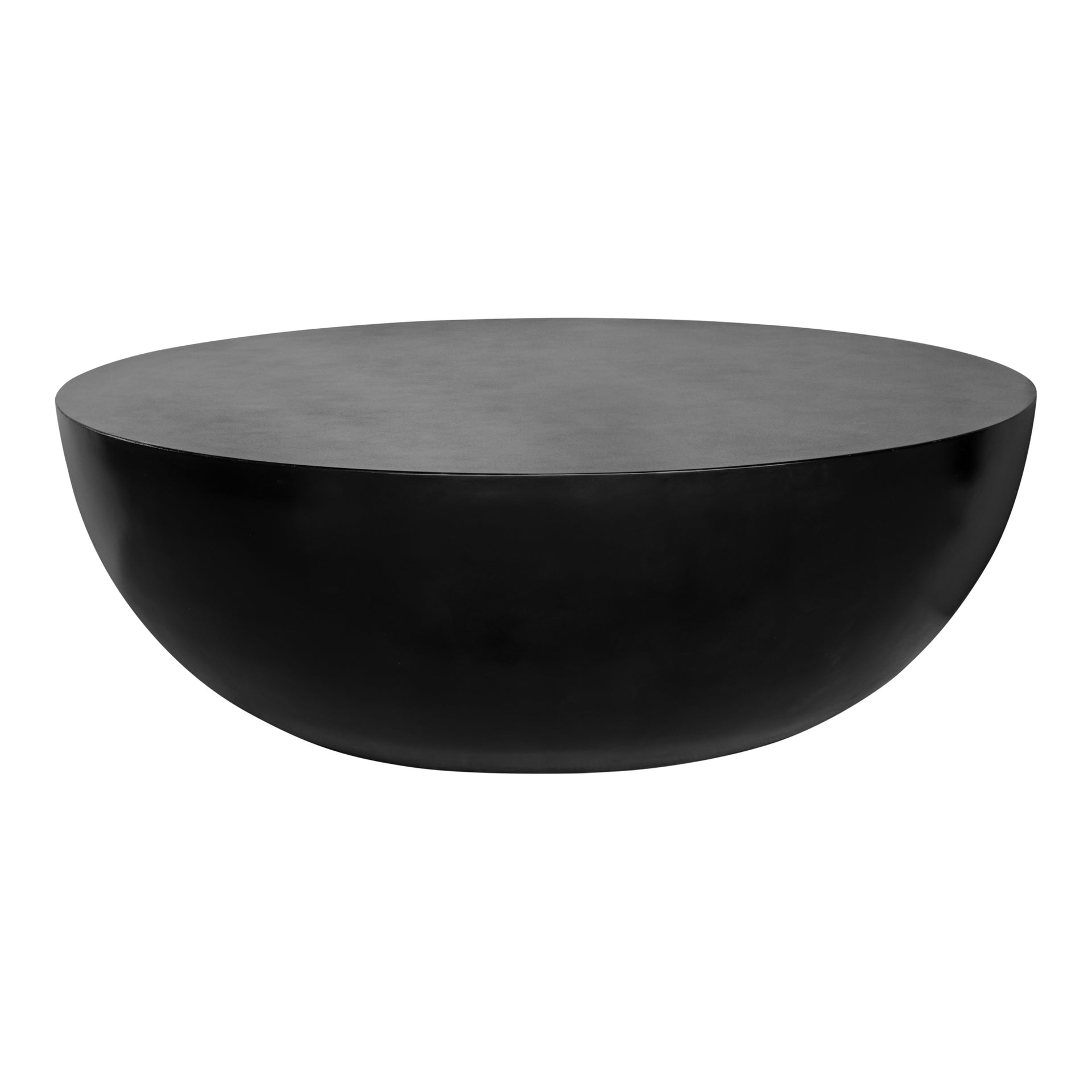 Othric Coffee Table, Contemporary, Fiber Reinforced Natural Concrete, Round Drum Shape, Indoor/Outdoor, Black