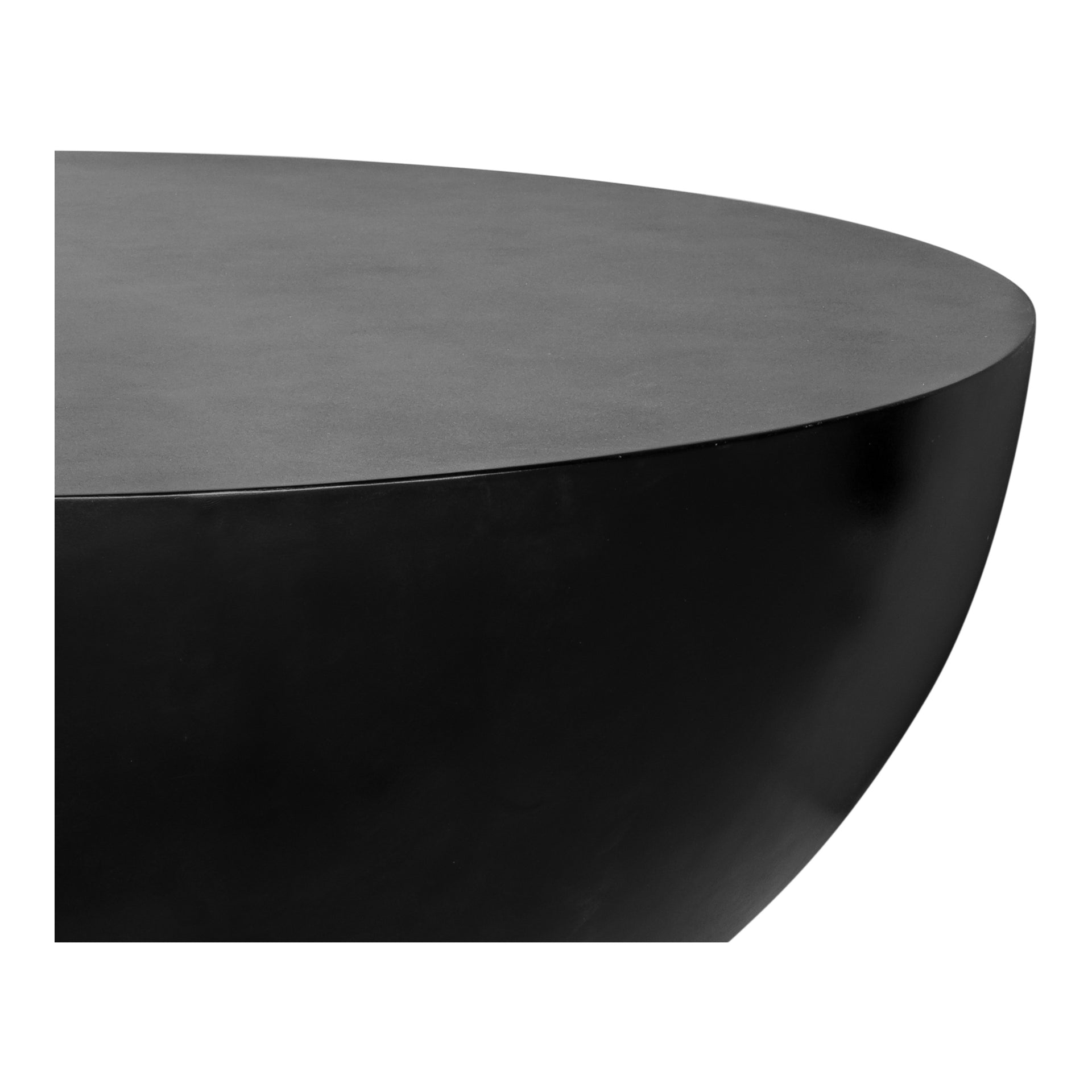 Othric Coffee Table, Contemporary, Fiber Reinforced Natural Concrete, Round Drum Shape, Indoor/Outdoor, Black