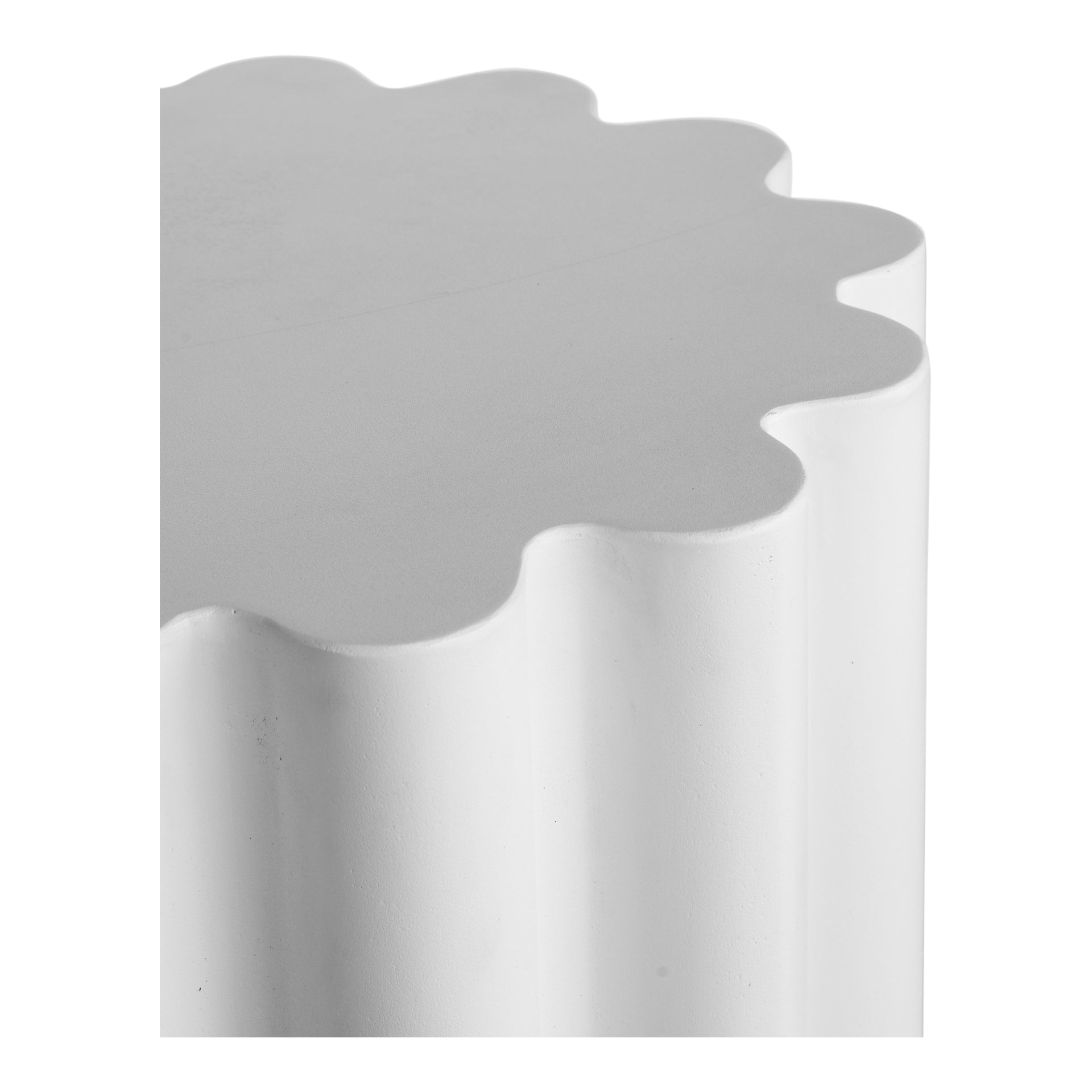 Ivan Accent Table, Round Fibre Reinforced Natural Concrete, White