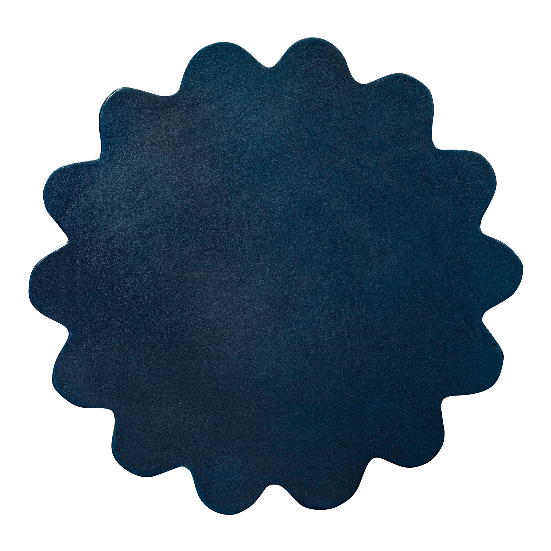 Ivan Accent Table, Round Fibre Reinforced Natural Concrete, Navy Blue