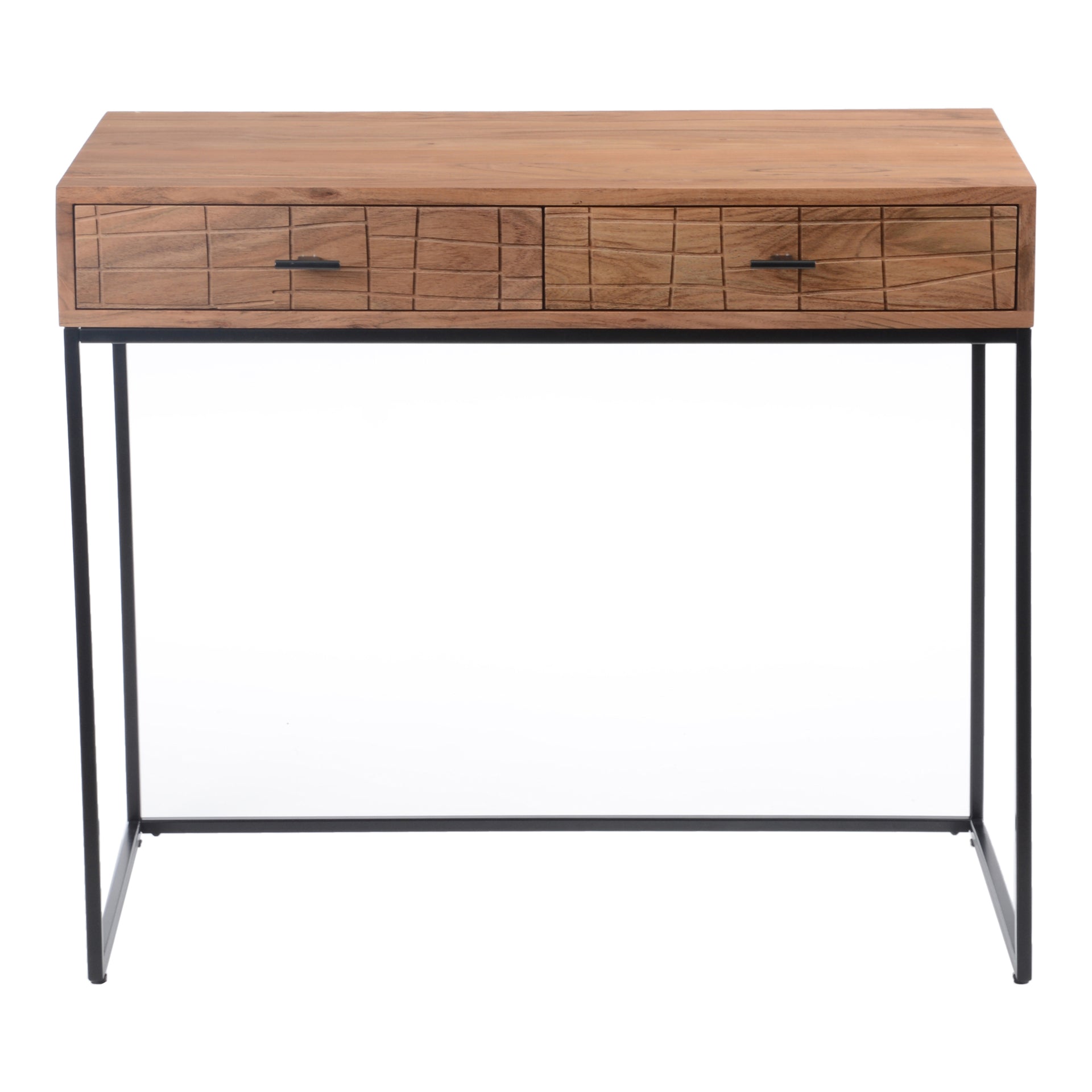 Morgan - Solid Acacia Wood with Iron Legs Desk in Natural Finish