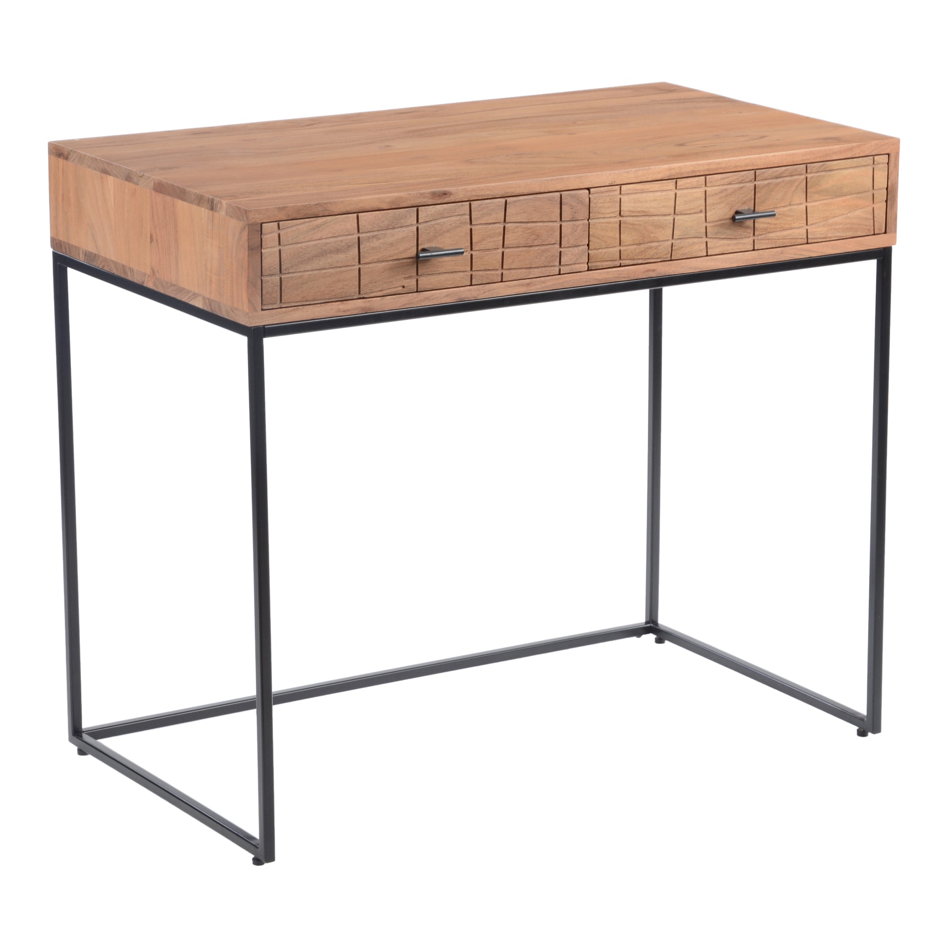 Morgan - Solid Acacia Wood with Iron Legs Desk in Natural Finish