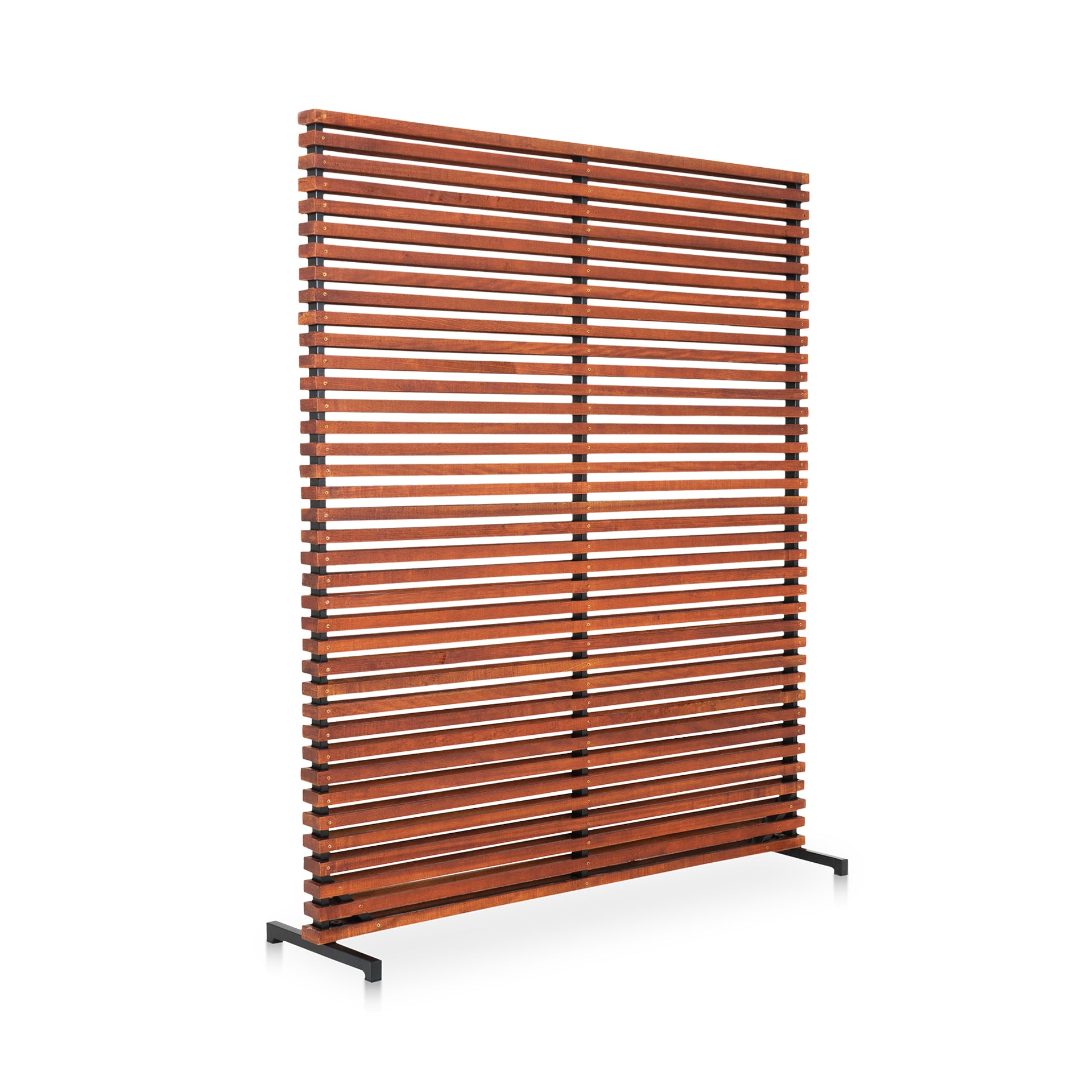Gaze, Room Divider Screen, Mixed Hardwood with Aluminum Frame, Brown