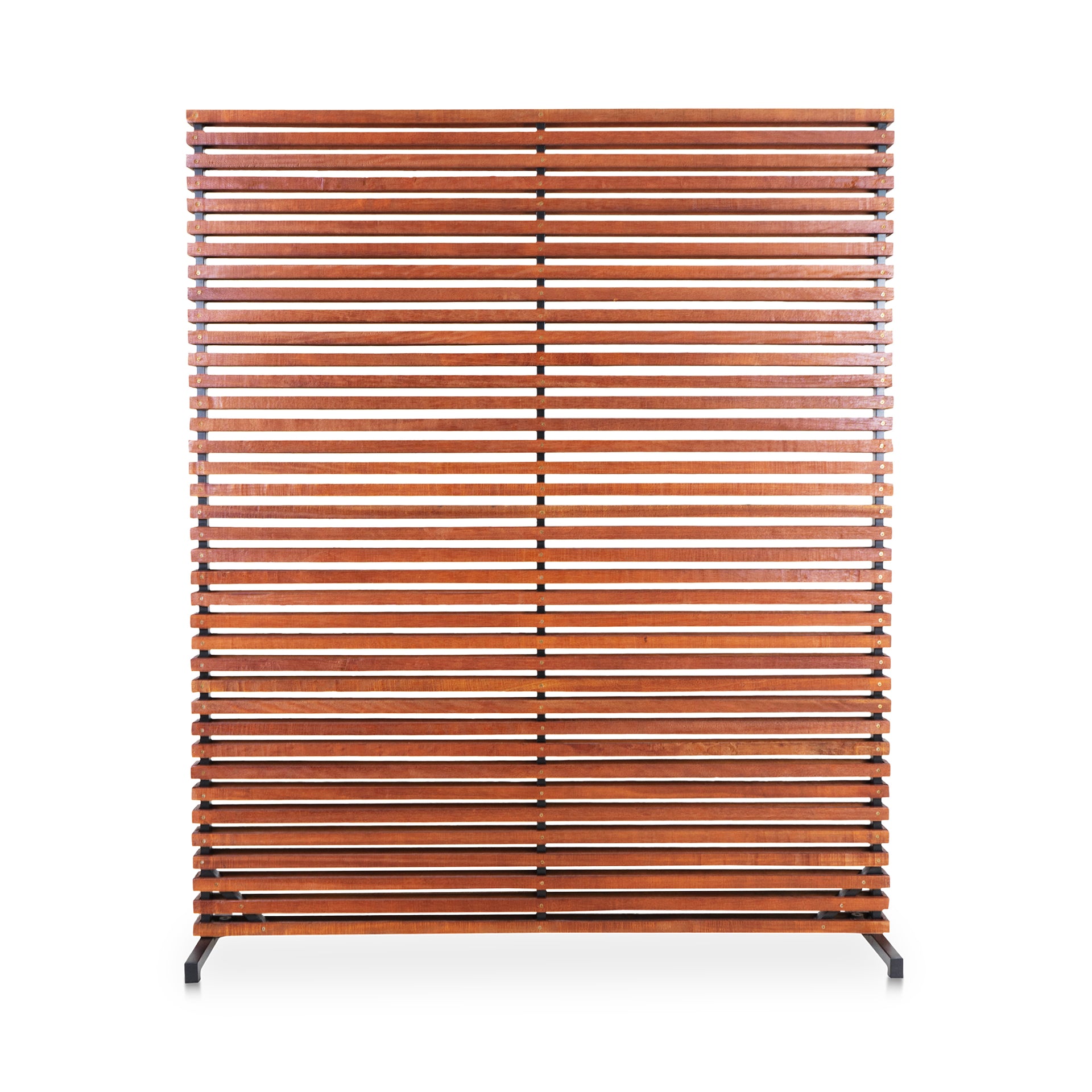 Gaze, Room Divider Screen, Mixed Hardwood with Aluminum Frame, Brown