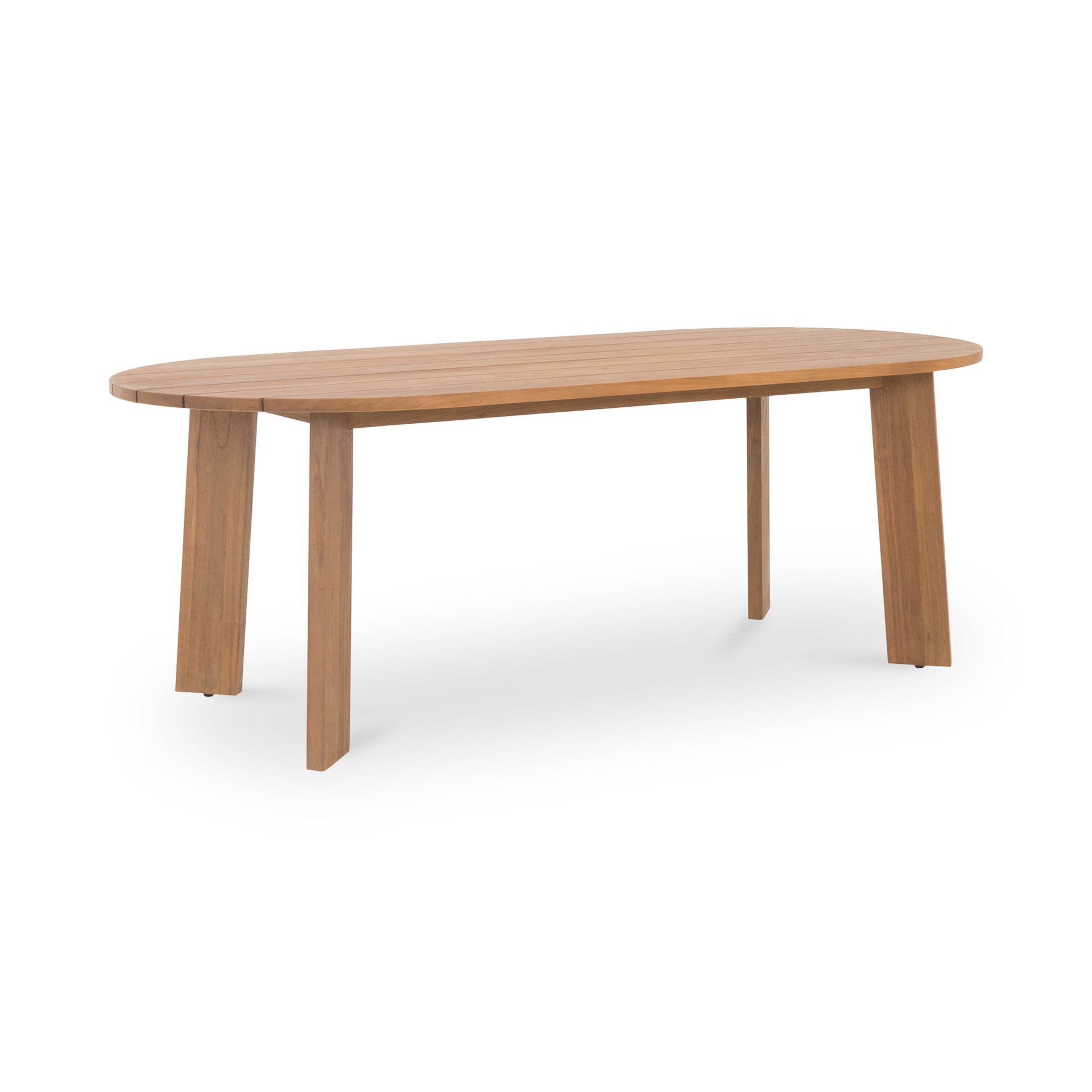 Anea Outdoor Dining Table, Solid Teak, Natural Finish, Oval, Seats 8