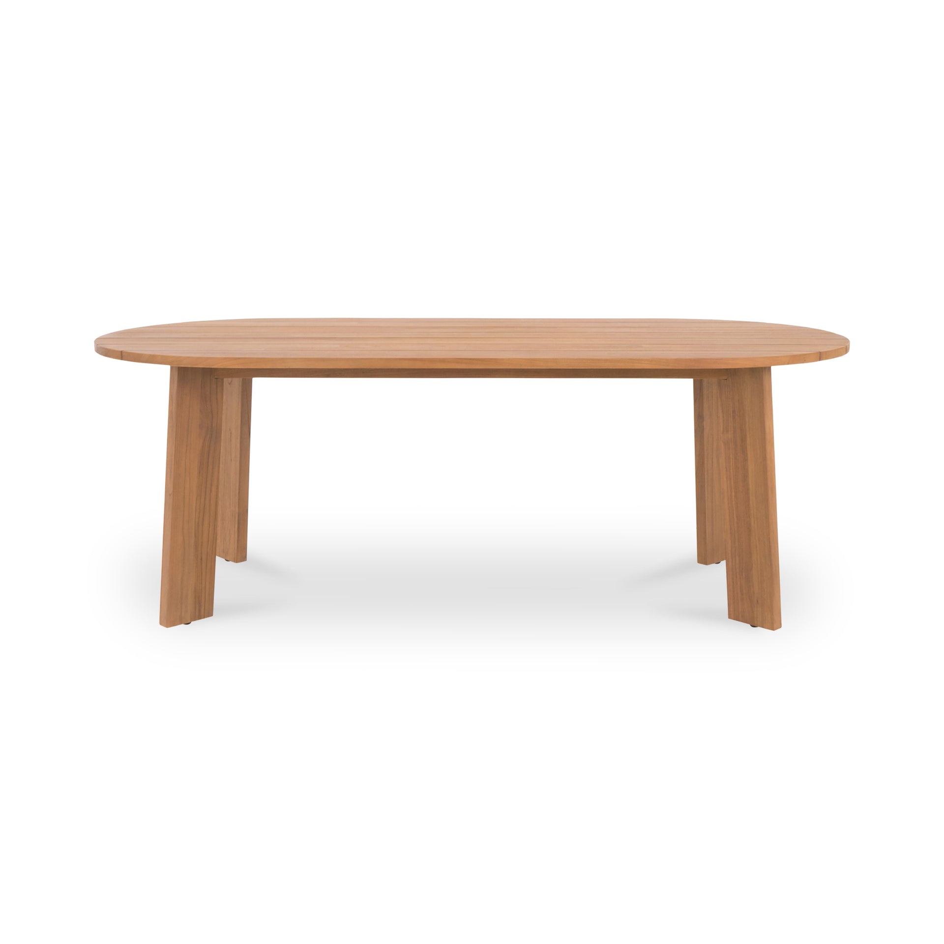Anea Outdoor Dining Table, Solid Teak, Natural Finish, Oval, Seats 8