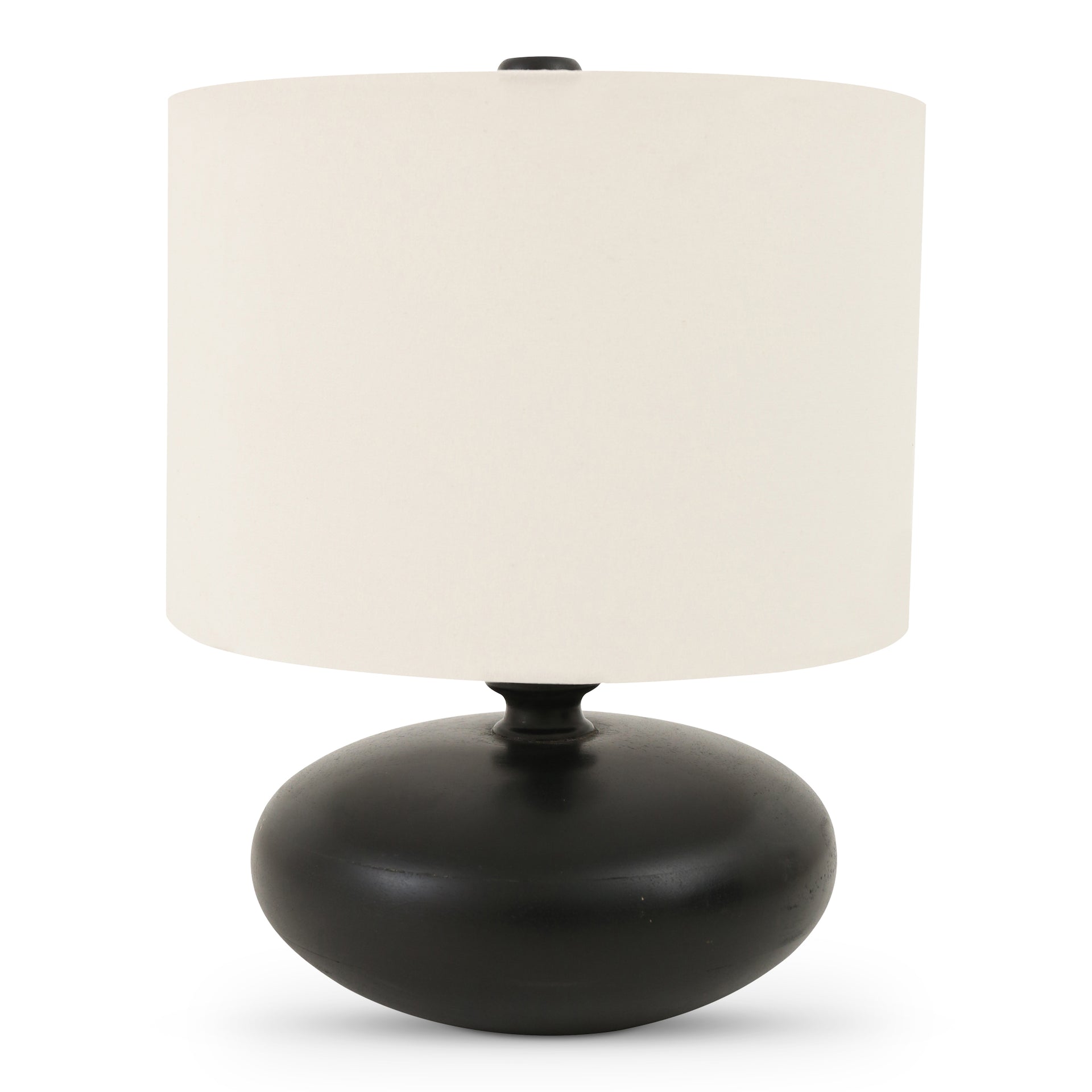 Jarvis, Table Lamp, Mango Wood Base with Textured Cotton Shade, Black