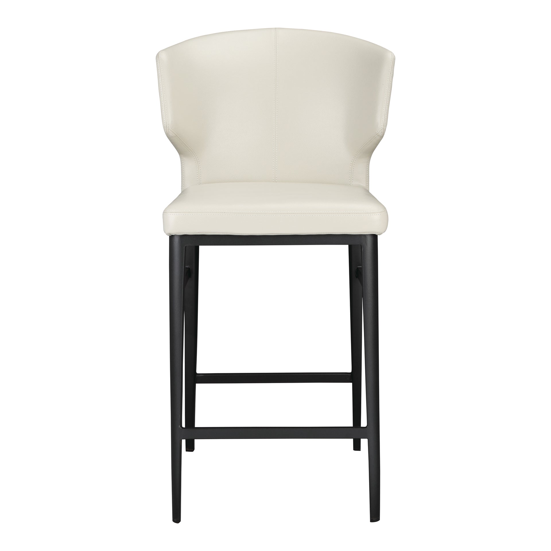 Lyra, Counter Stool Vegan Leather with Steel Base, Beige