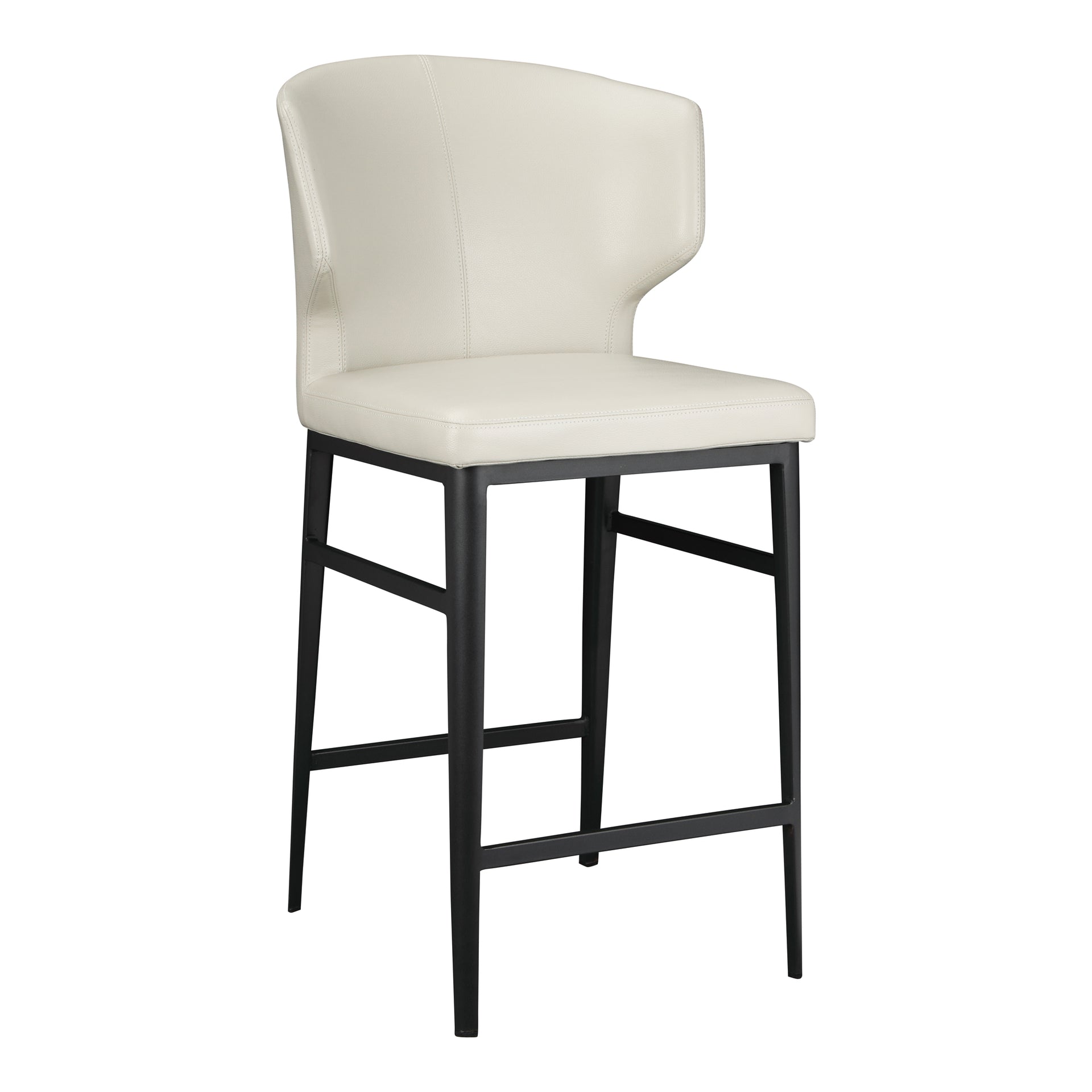 Lyra, Counter Stool Vegan Leather with Steel Base, Beige
