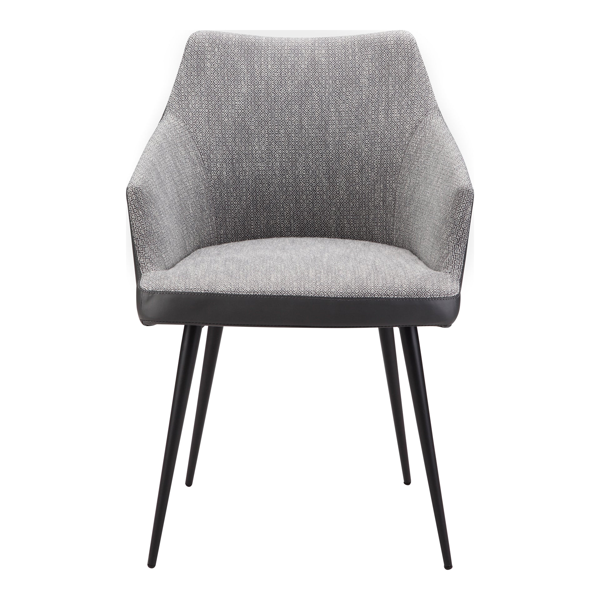 Hunter, Dining Chair with Polyester Upholstery and Steel Legs, Grey
