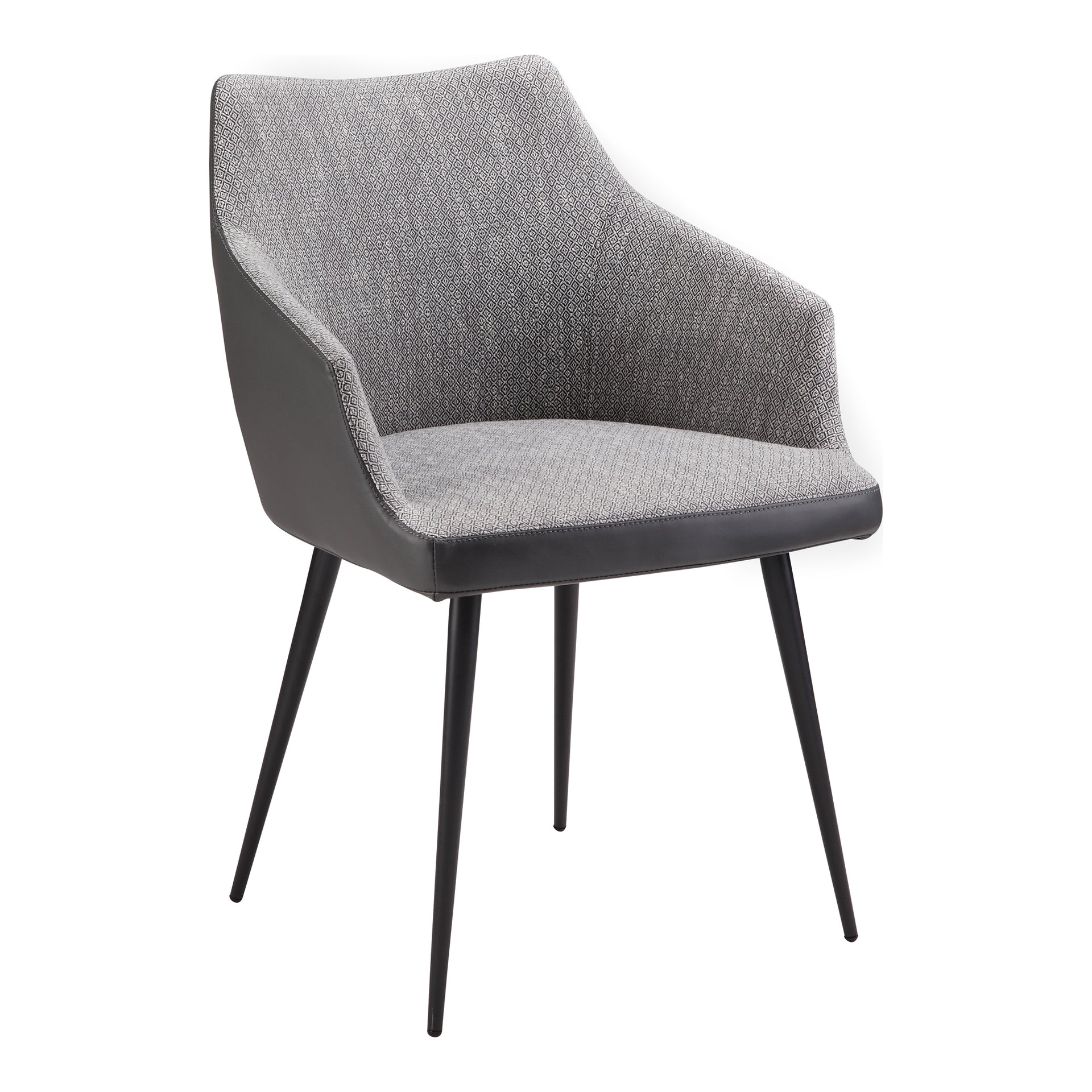 Hunter, Dining Chair with Polyester Upholstery and Steel Legs, Grey