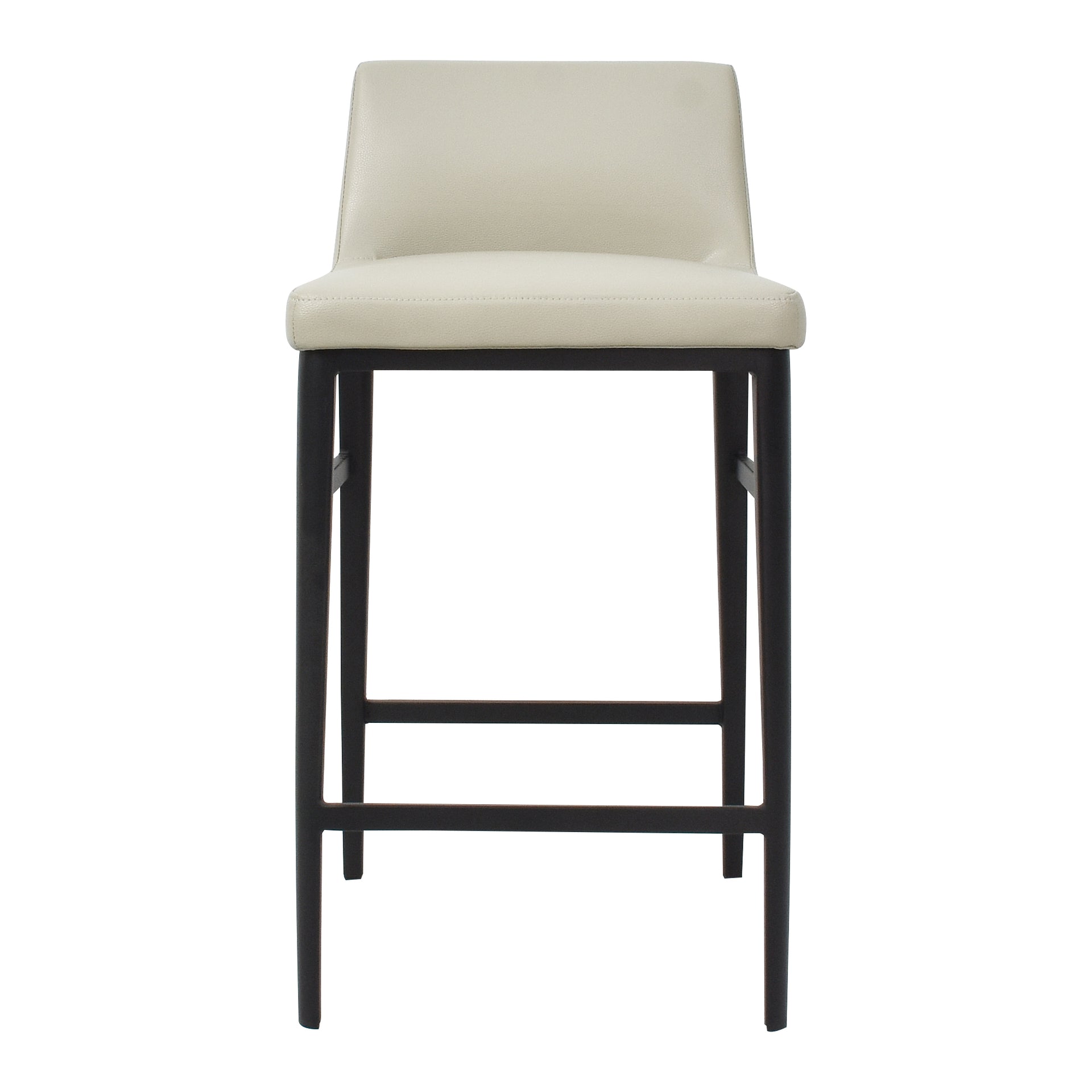 Spencer, Counter Stool Contemporary Polyurethane Upholstery with Steel Legs, Beige
