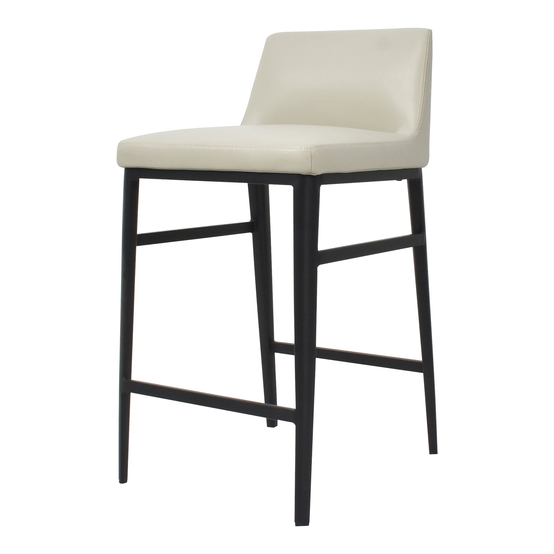 Spencer, Counter Stool Contemporary Polyurethane Upholstery with Steel Legs, Beige