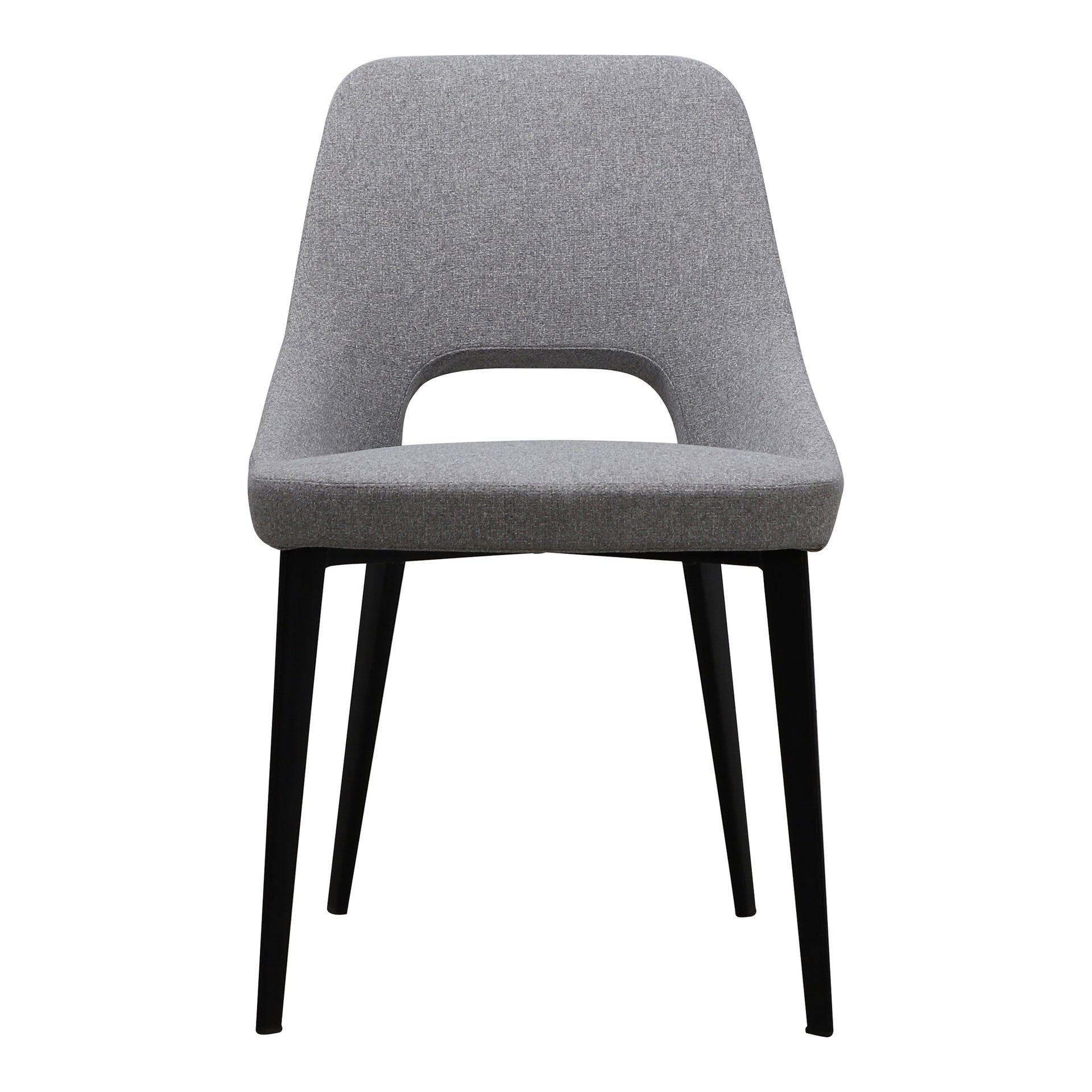 Zephyr Dining Chair, Molded Foam Seat, Steel Legs, Light Grey Upholstery