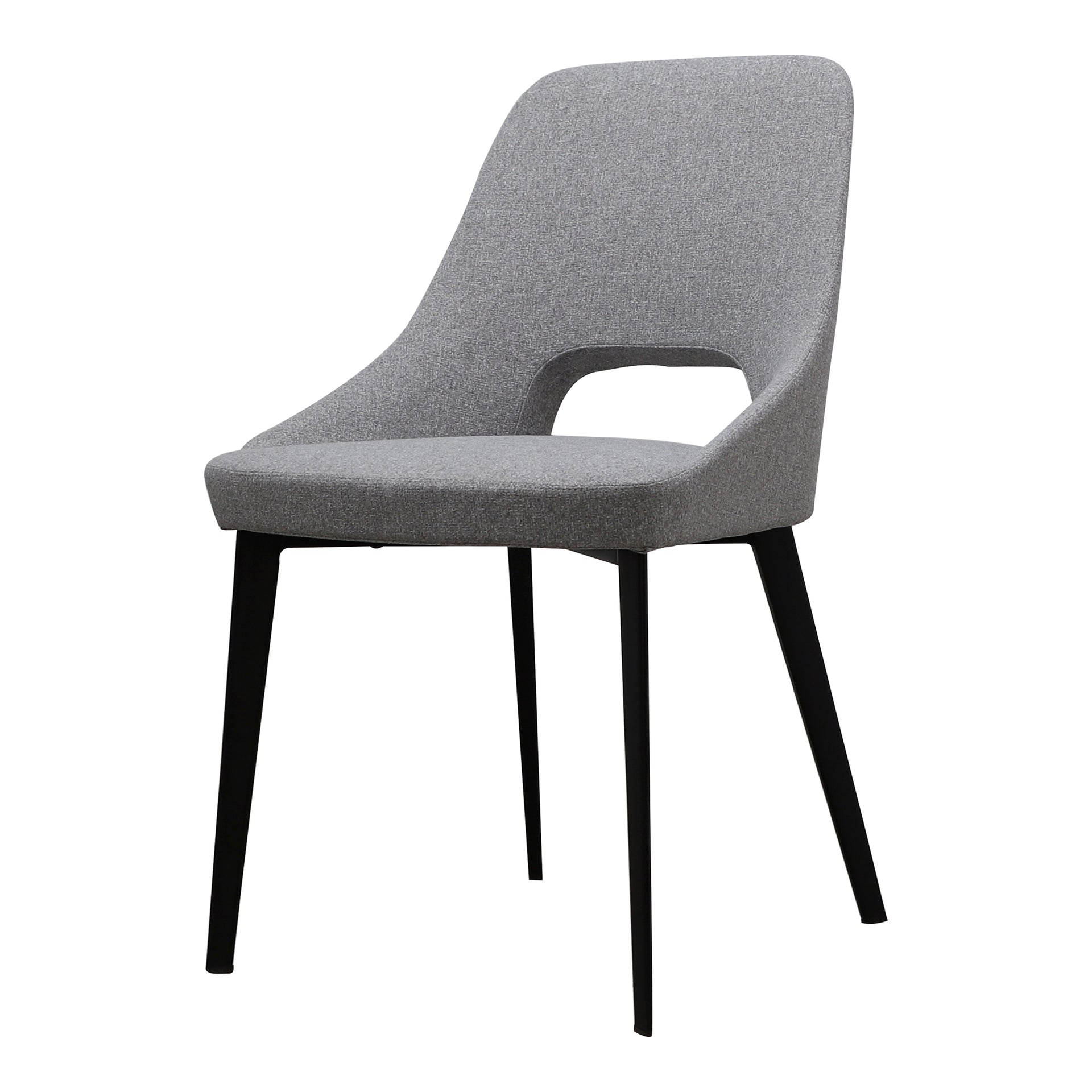 Zephyr Dining Chair, Molded Foam Seat, Steel Legs, Light Grey Upholstery
