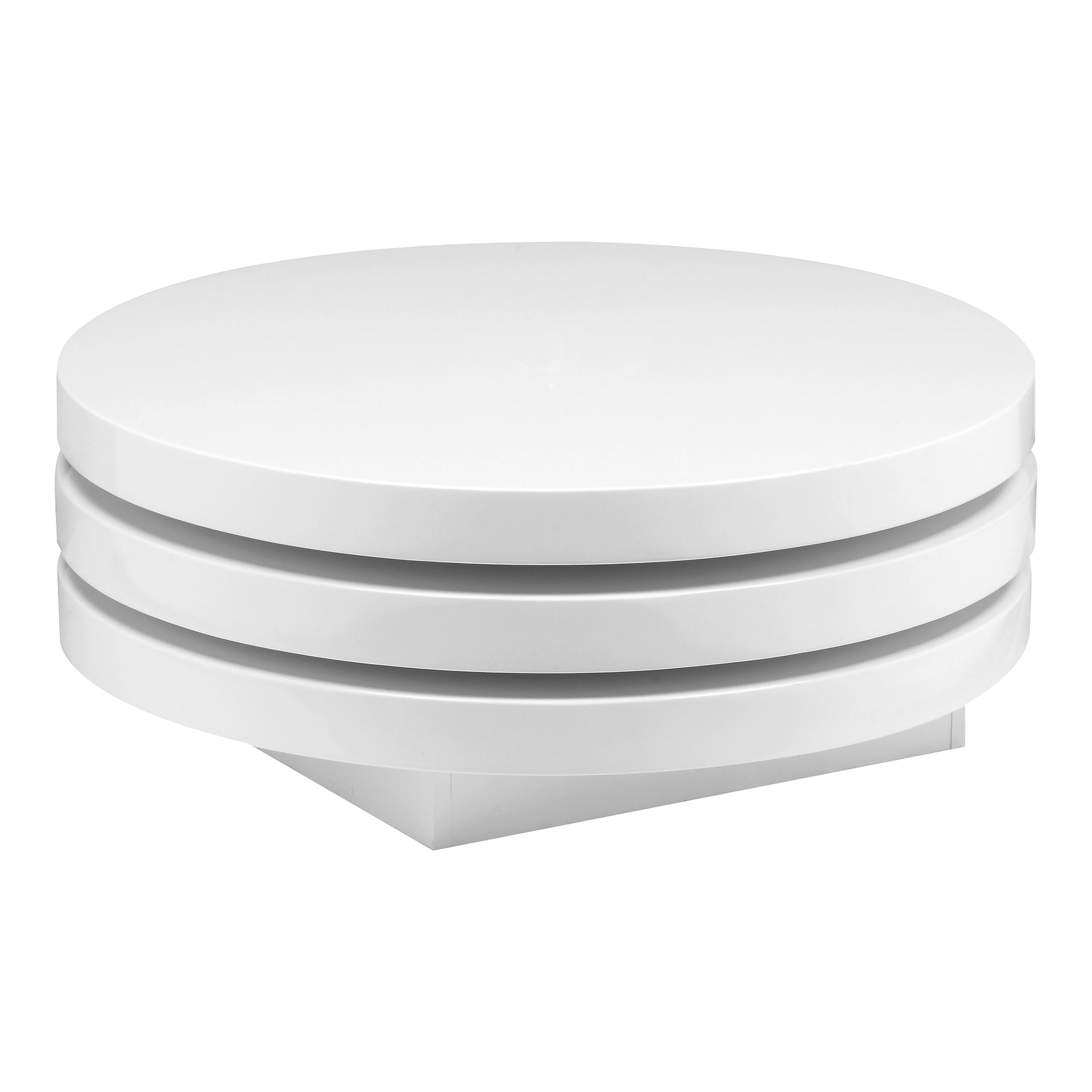 Michael Coffee Table, High-Gloss Lacquer, Swivel Top, White