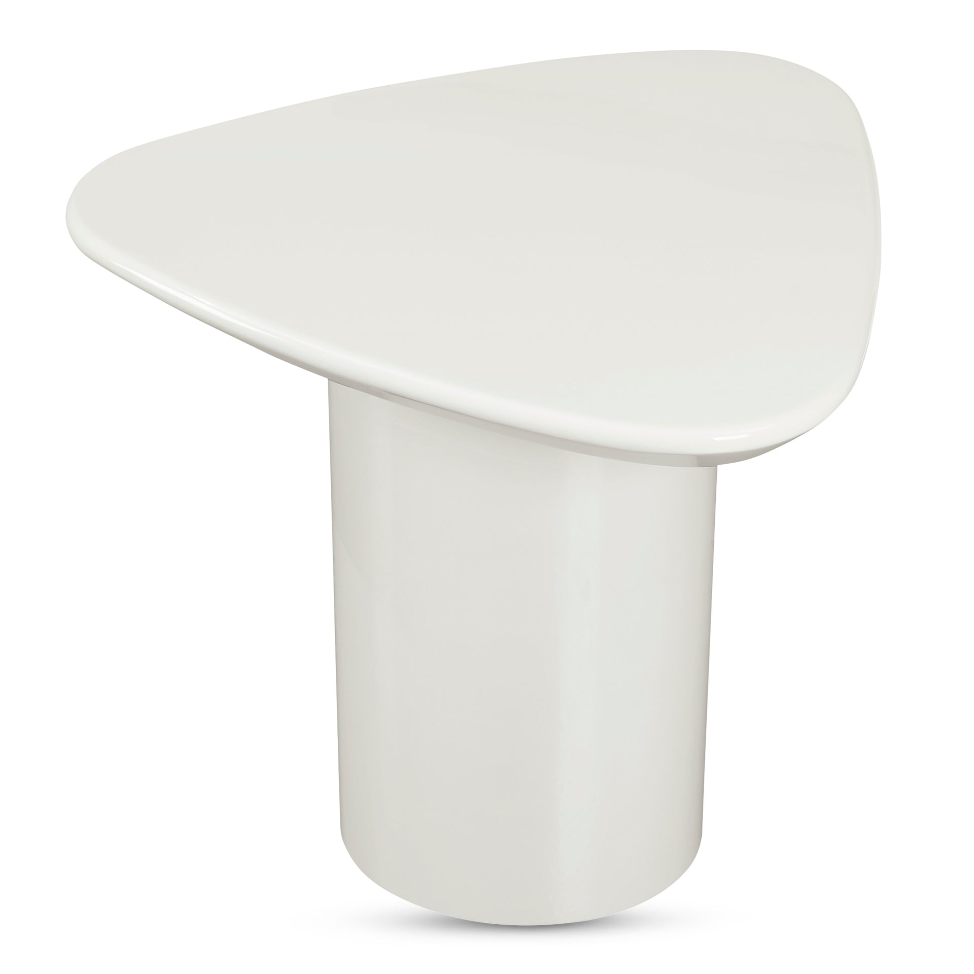 Murphy, Accent Table High-Gloss Lacquer, Ivory White