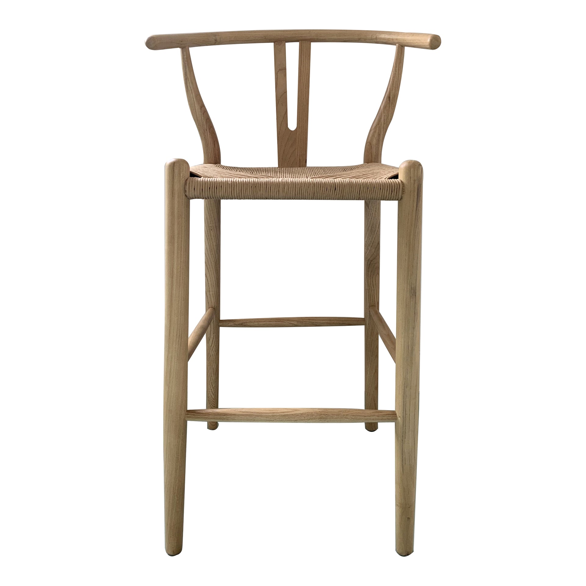 Hayden Counter Stool, Solid Elm Frame with Woven Natural-Fibre Rope Seat, Natural Finish