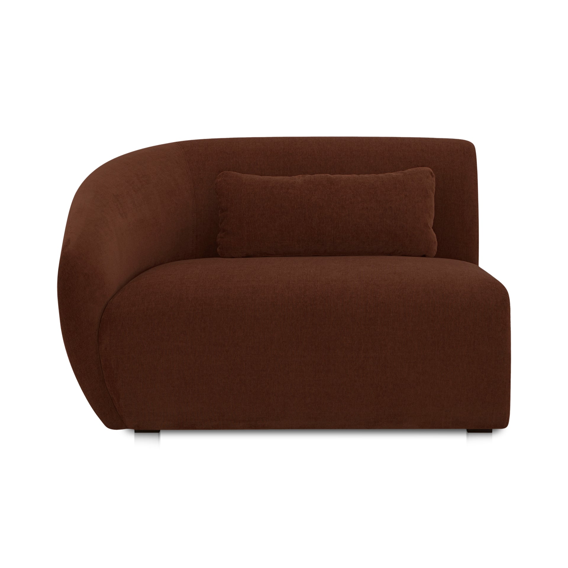 Emery Left Arm-Facing Chair, Contemporary Design, Chestnut Brown Upholstery