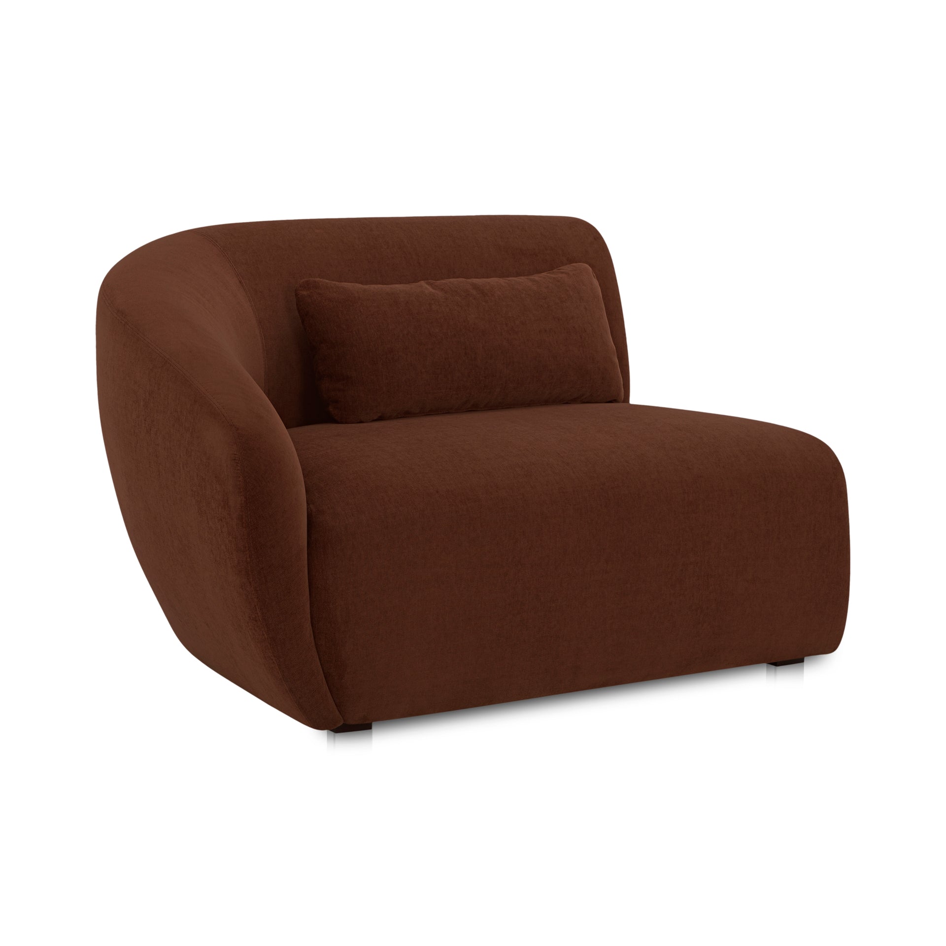 Emery Left Arm-Facing Chair, Contemporary Design, Chestnut Brown Upholstery
