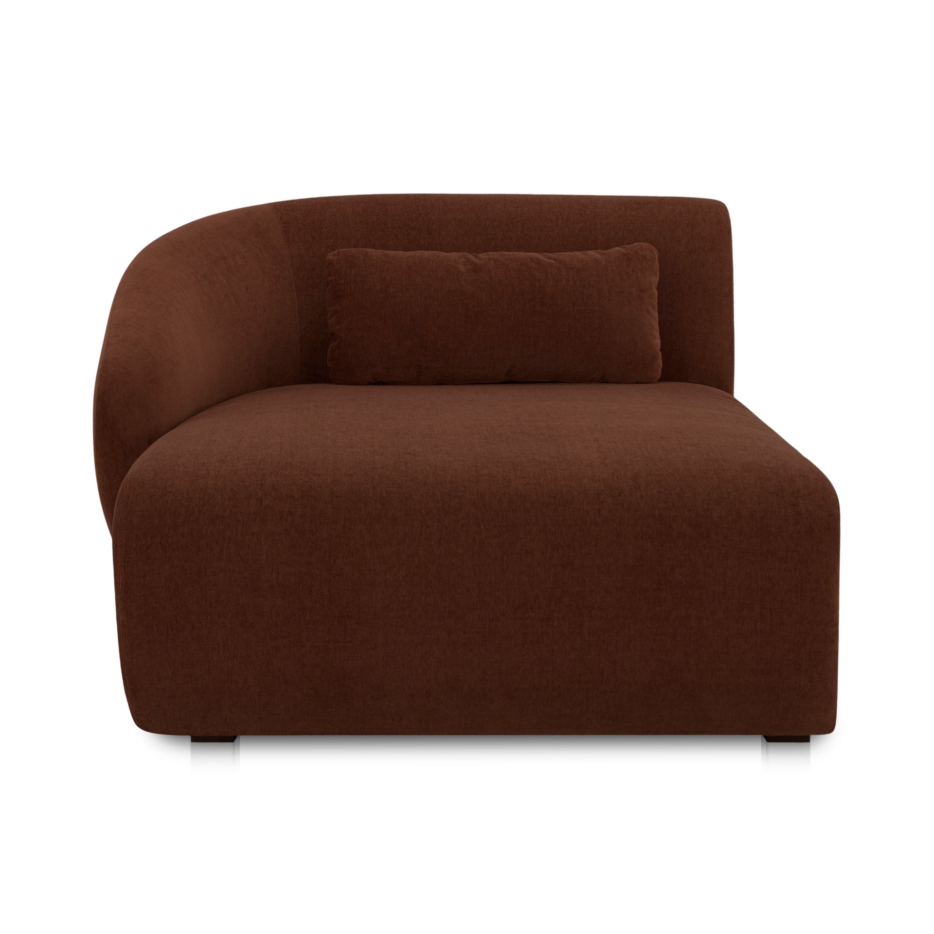 Emery Left Arm-Facing Chaise, Contemporary Design, Chestnut Brown Upholstery