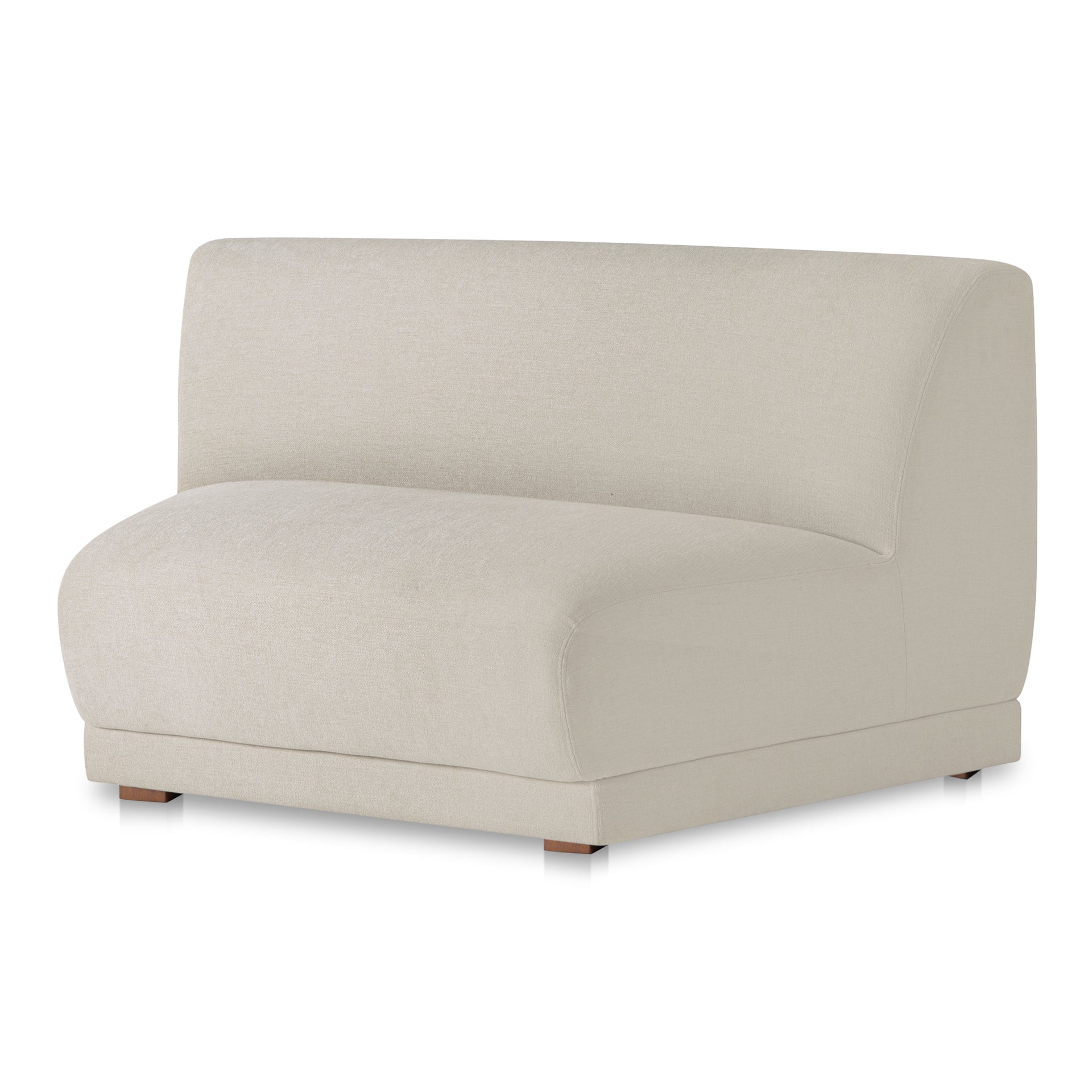 Solace Wedge Slipper Chair, Contemporary Modular Design, Deep Foam & Fiber Cushioning, Plinth Base, White