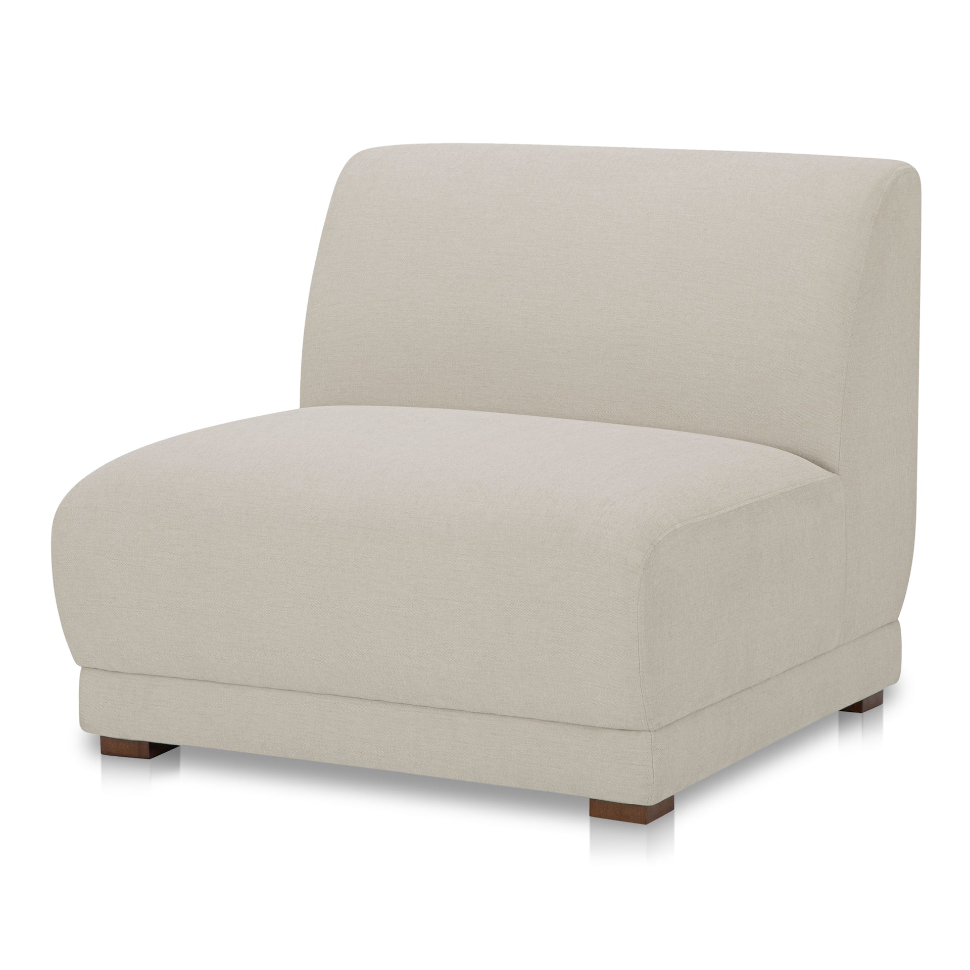 Solace Slipper Chair, Contemporary Modular Design, Deep Foam & Fiber Cushioning, Plinth Base, Off White