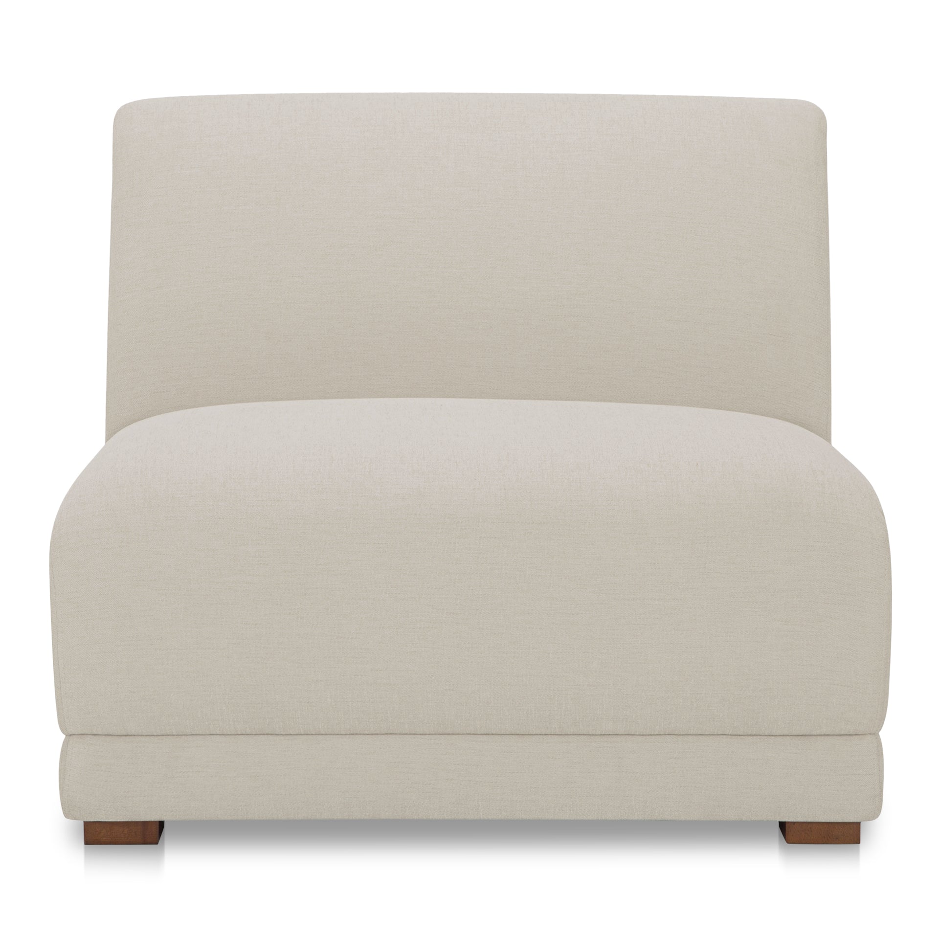 Solace Slipper Chair, Contemporary Modular Design, Deep Foam & Fiber Cushioning, Plinth Base, Off White