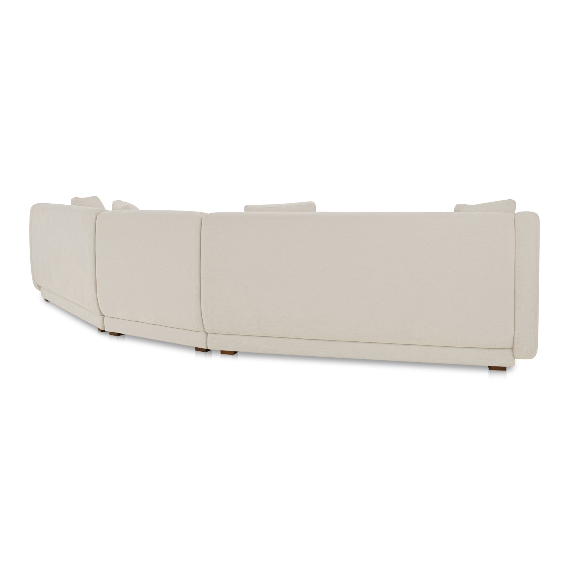 Solace 4 Piece Modular Sectional, Angled Sides, Sloped Arms, Deep Foam & Fiber Cushioning, Plinth Base, Four Toss Cushions, White