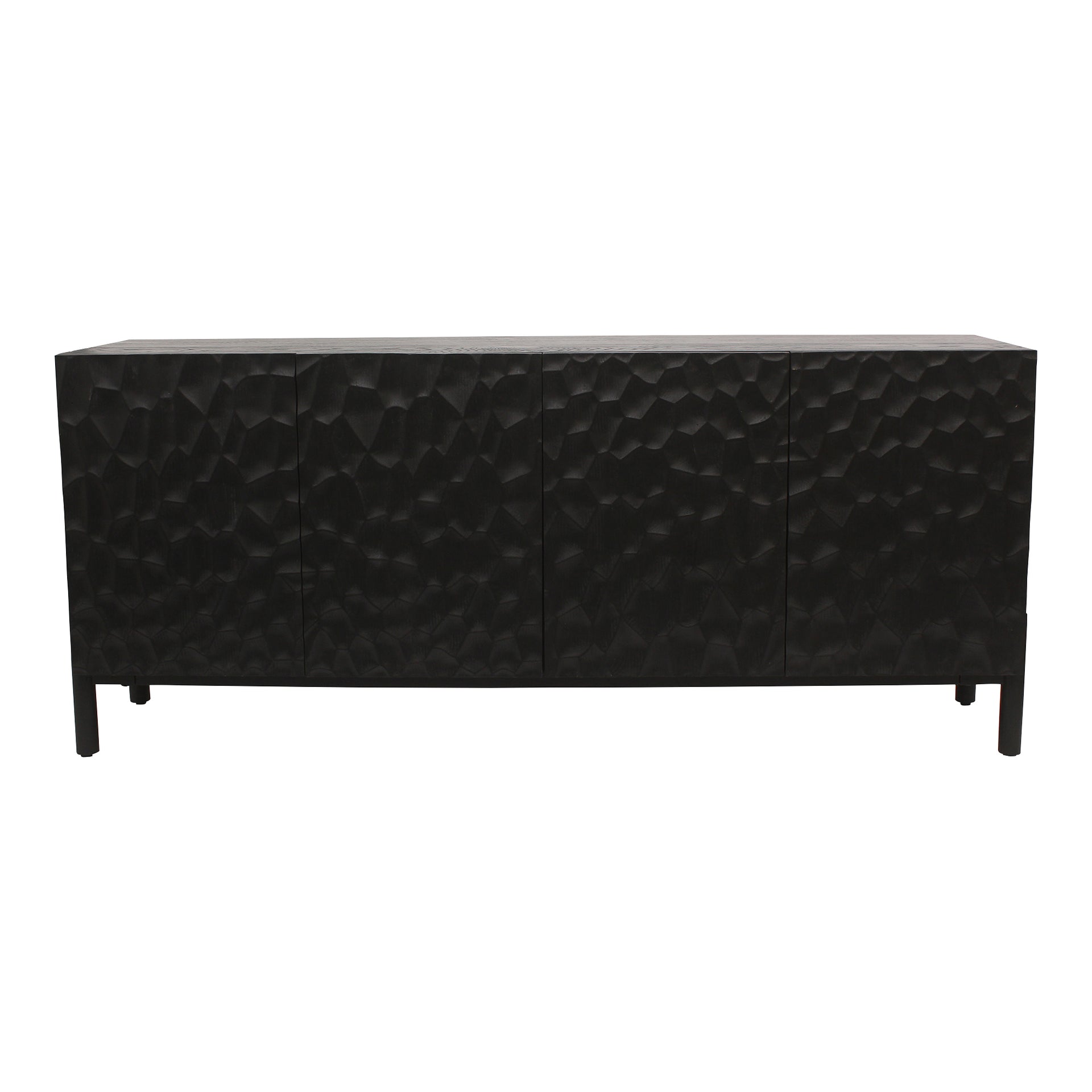 Hattori Sideboard, Solid Oak Legs, Black Carbon Finish, Rectangular, Black