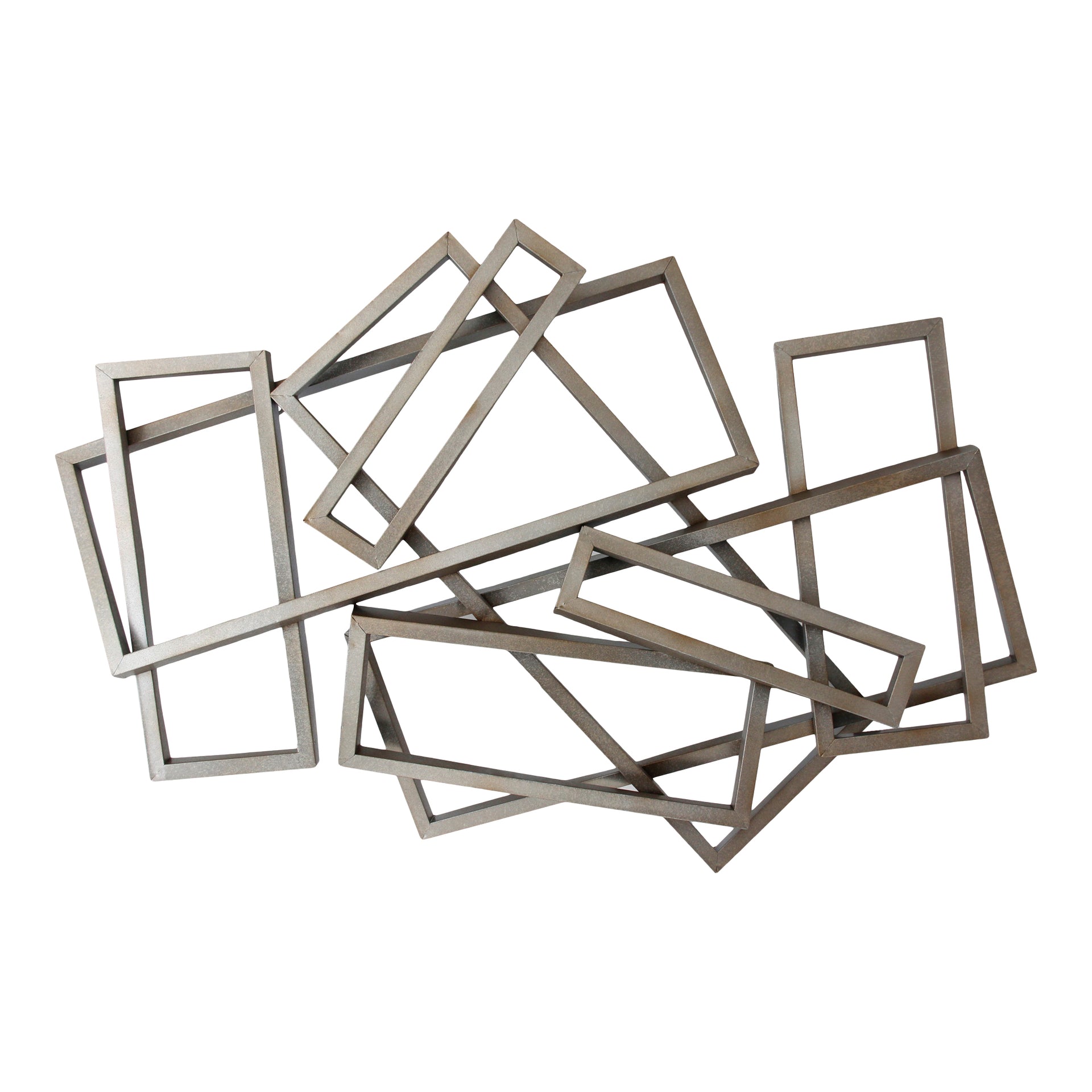 Maggie - Geometric Iron Wall Art in Metallic Silver