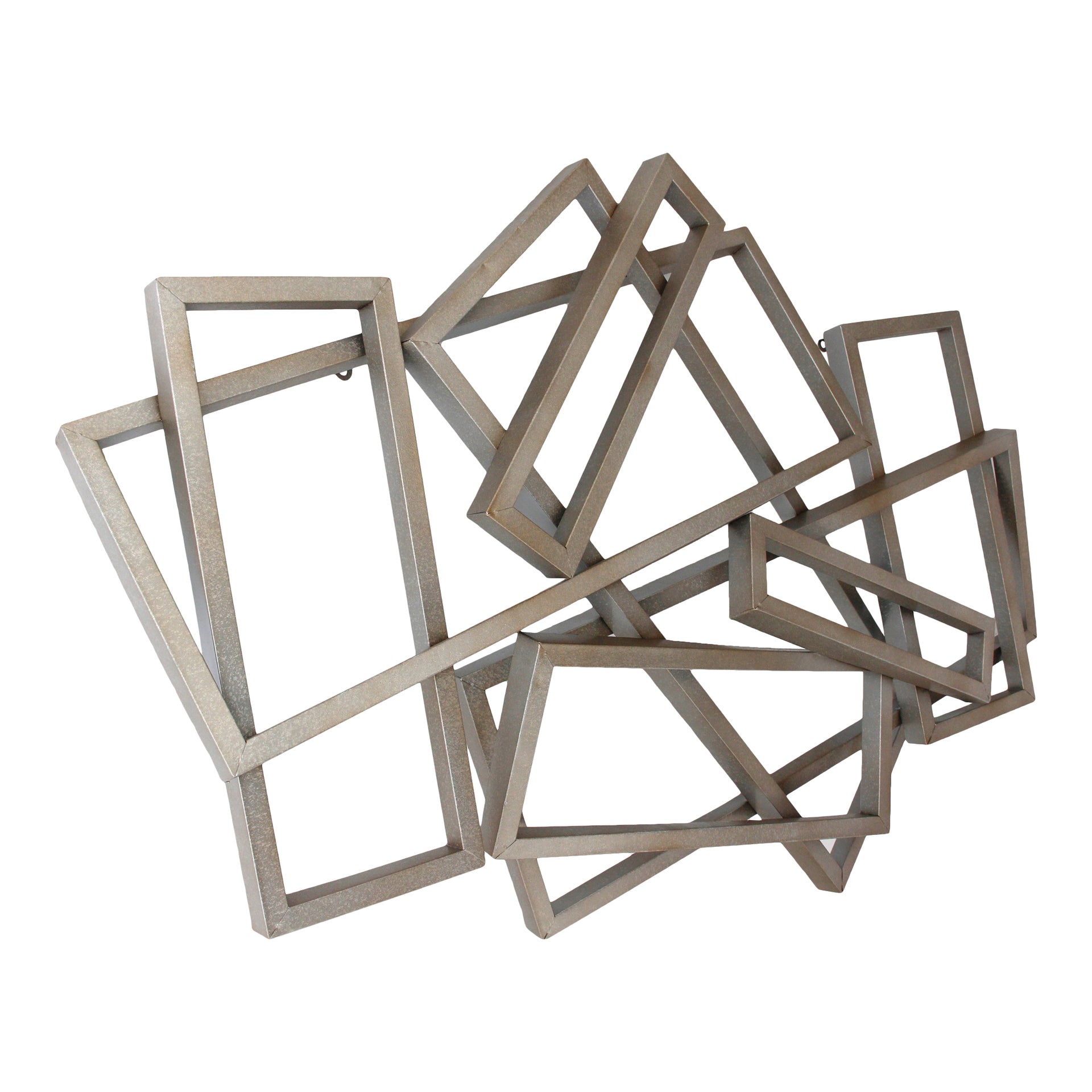 Maggie - Geometric Iron Wall Art in Metallic Silver