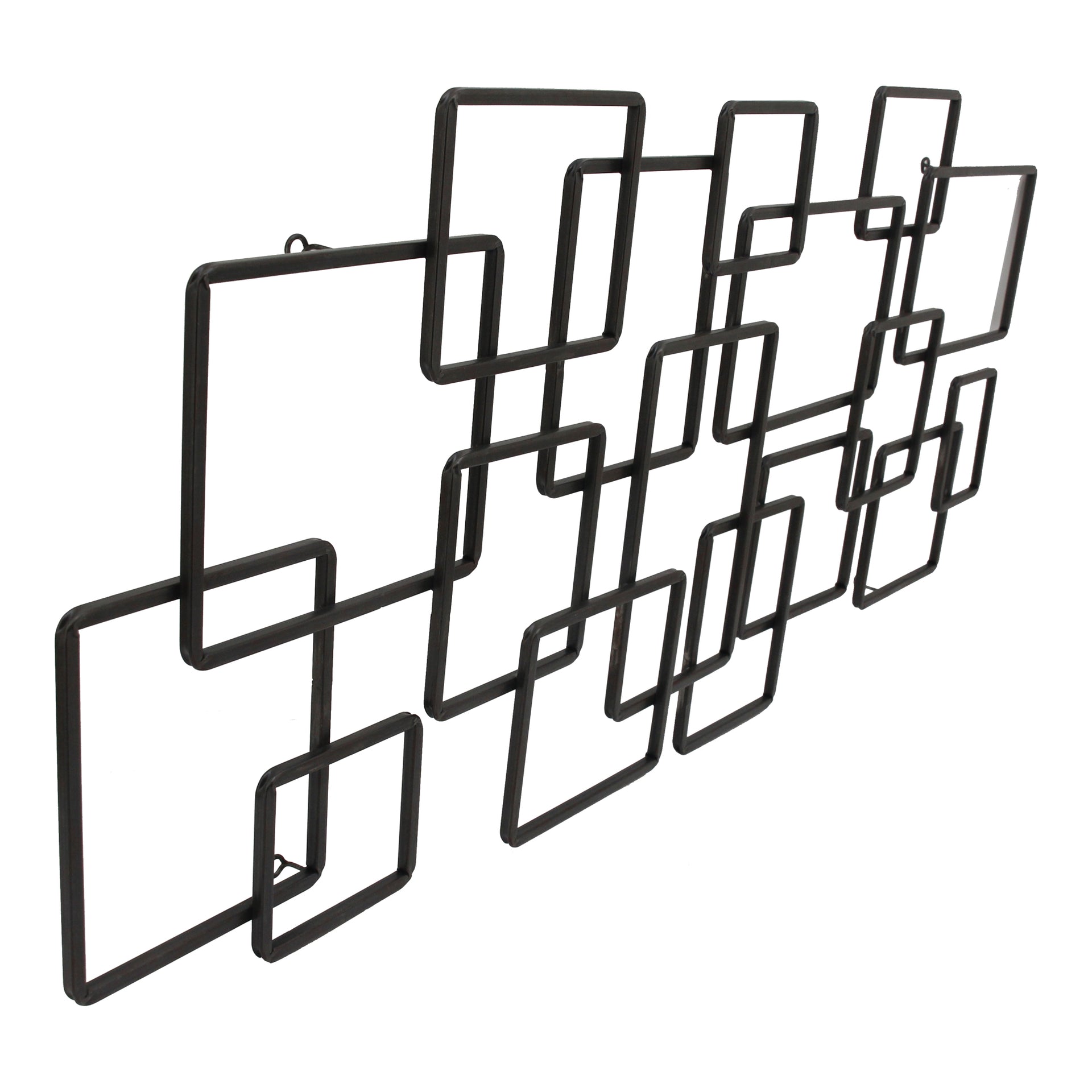 Iron - Square Interlocking Iron Wall Art in Black