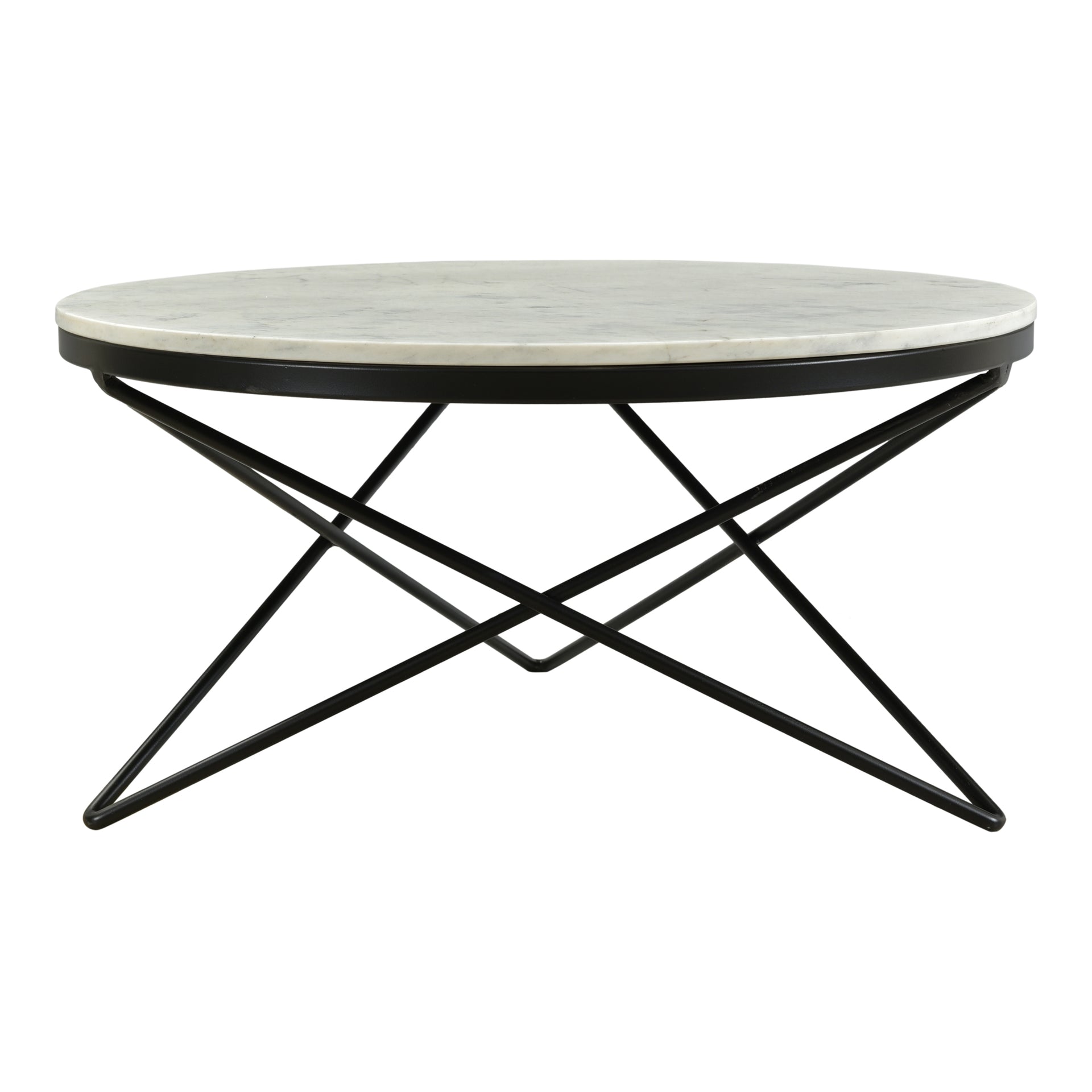 Linnea Coffee Table, White Marble Top with Intricate Black Iron Base, Glamorous Modern Design, Ideal for Chic Living Spaces