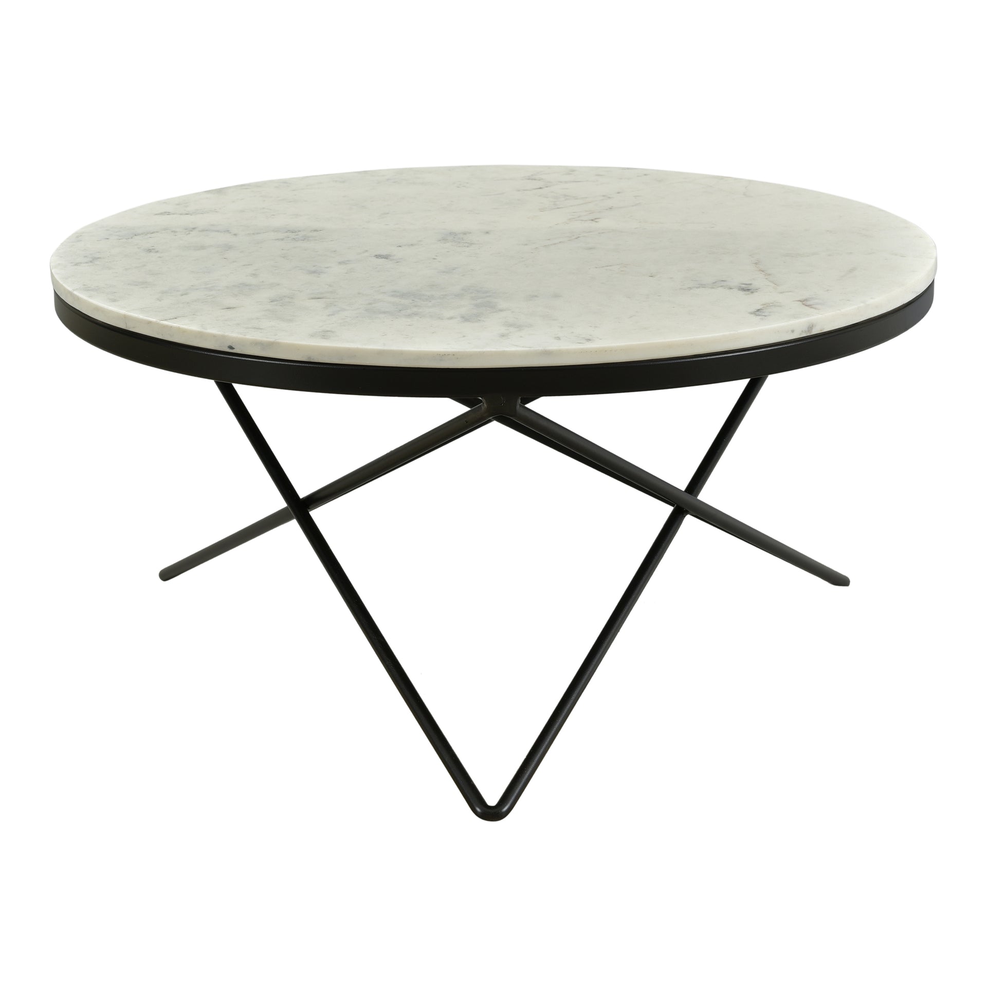 Linnea Coffee Table, White Marble Top with Intricate Black Iron Base, Glamorous Modern Design, Ideal for Chic Living Spaces