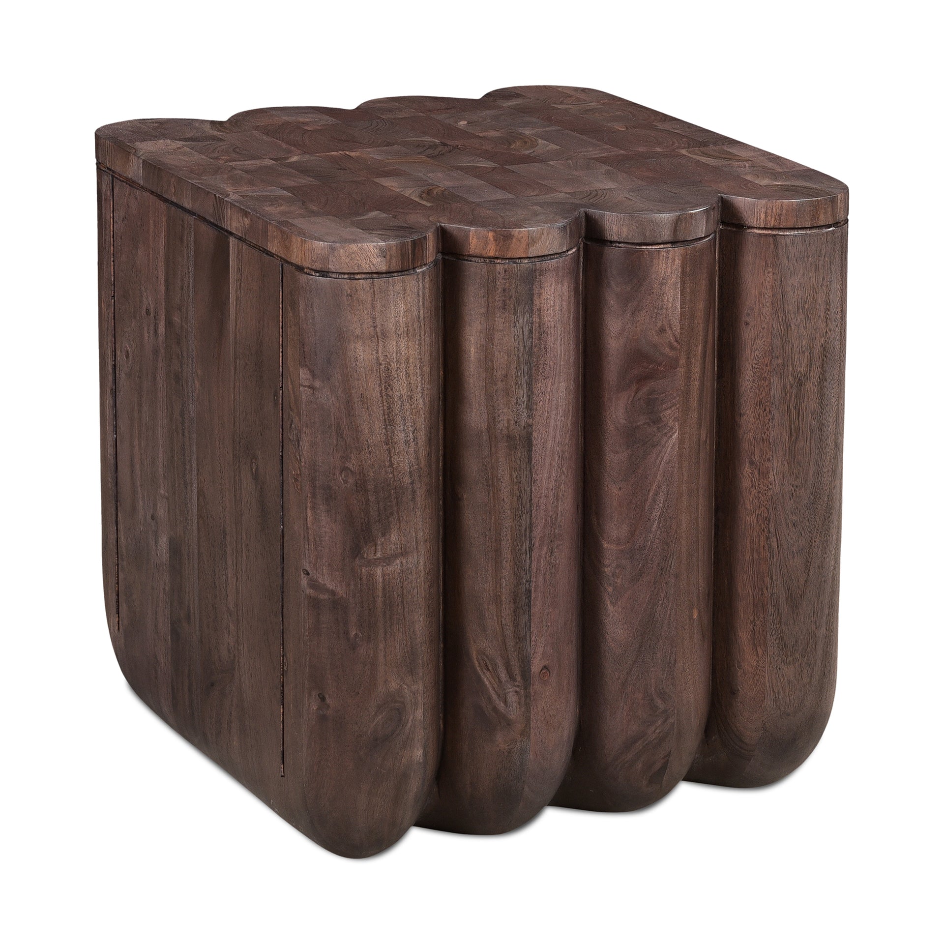 Haviland - Square Textured Acacia Wood Accent Table in Espresso Brown