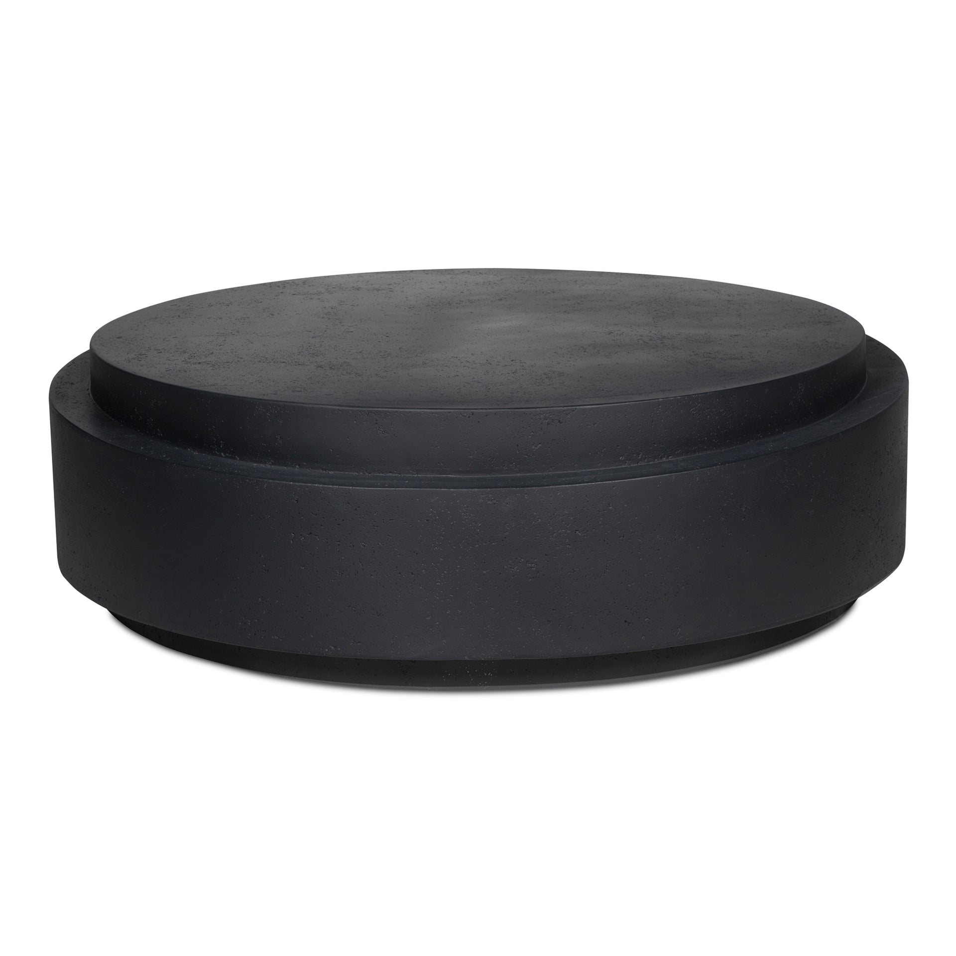 Blair, Oval Coffee Table Concrete and Stone Mix, Black