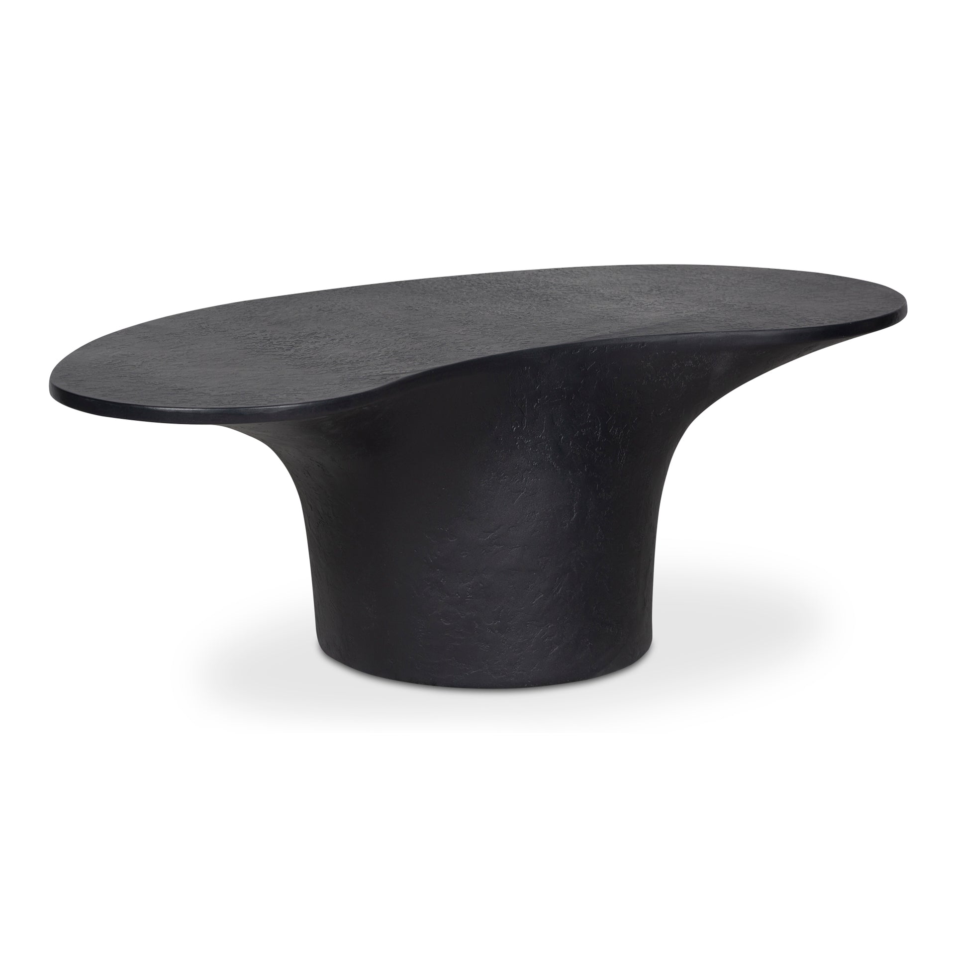 Hebe, Oval Coffee Table Fiberglass Reinforced Concrete, Black
