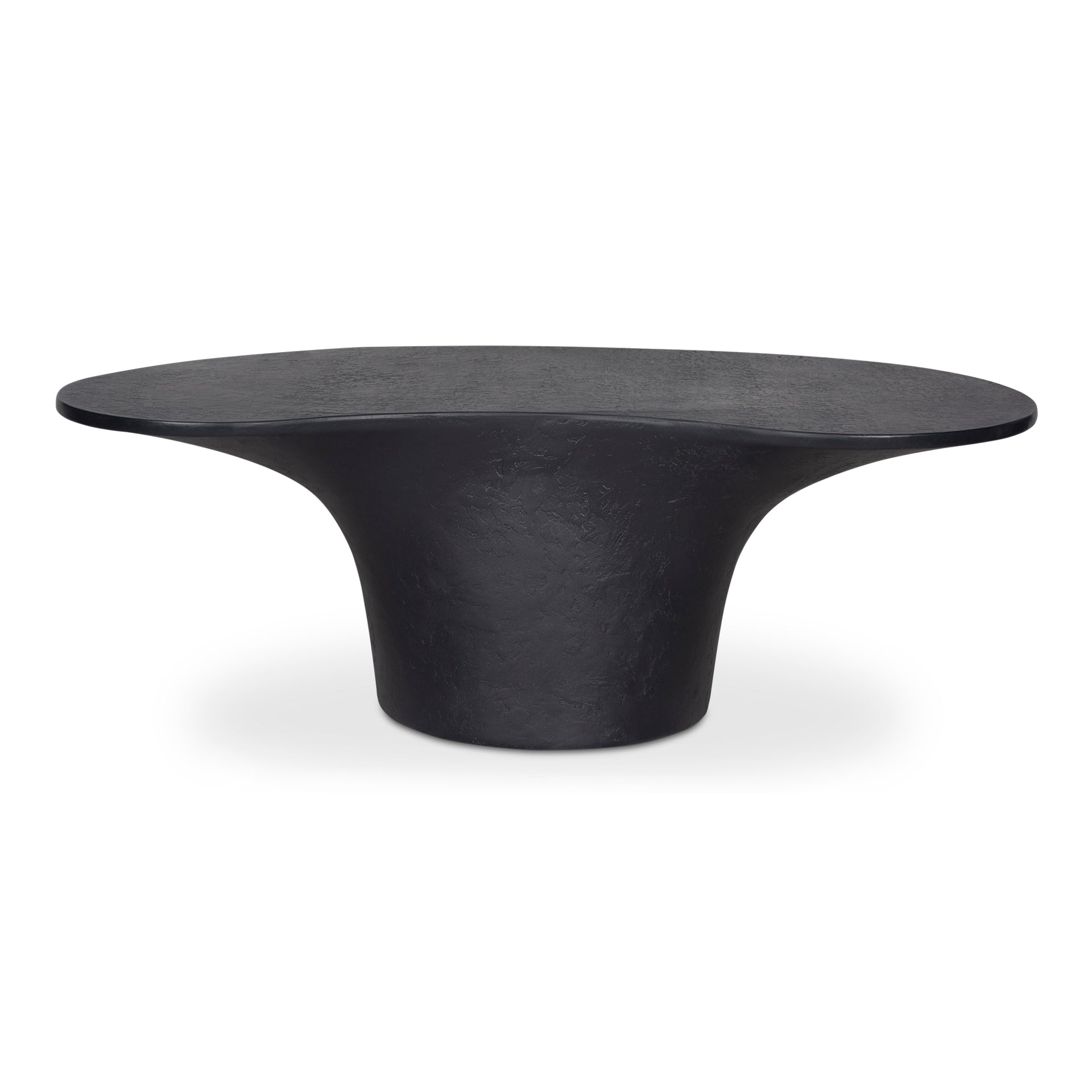Hebe, Oval Coffee Table Fiberglass Reinforced Concrete, Black